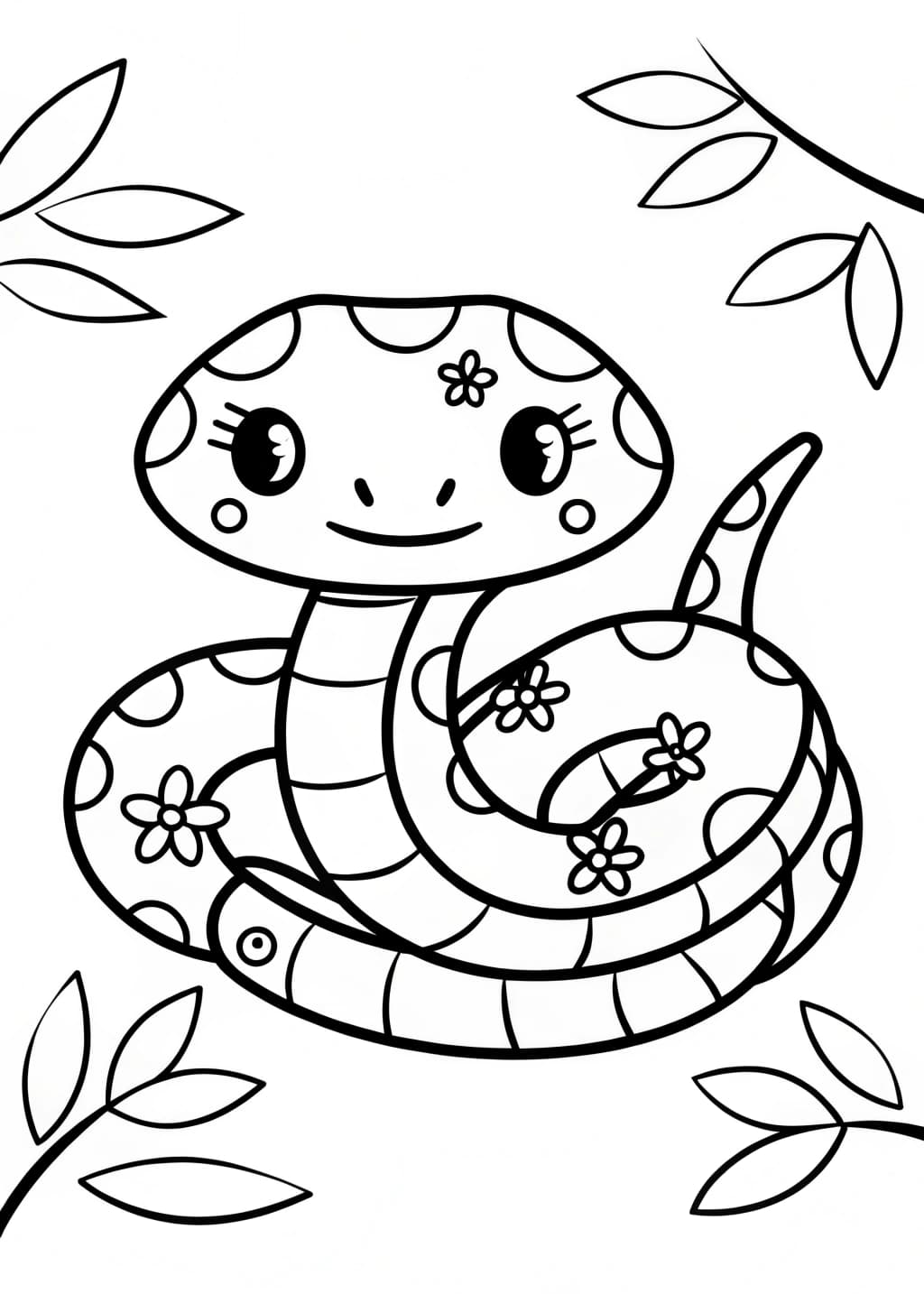 Cute Snake Coloring Page