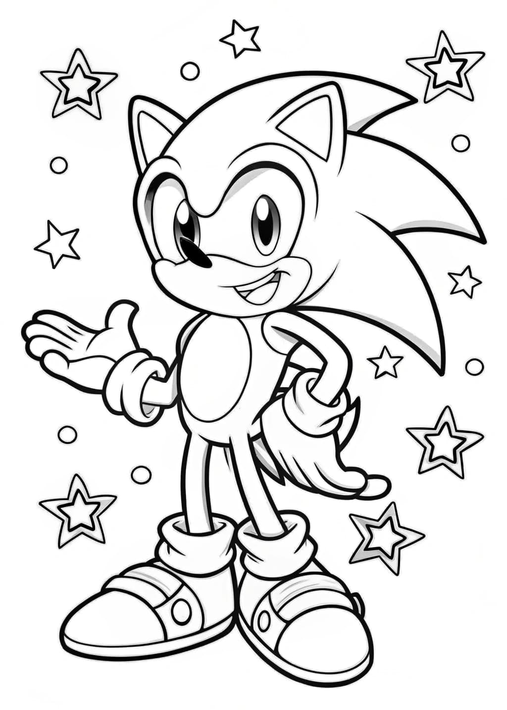 Cute Sonic Coloring Page