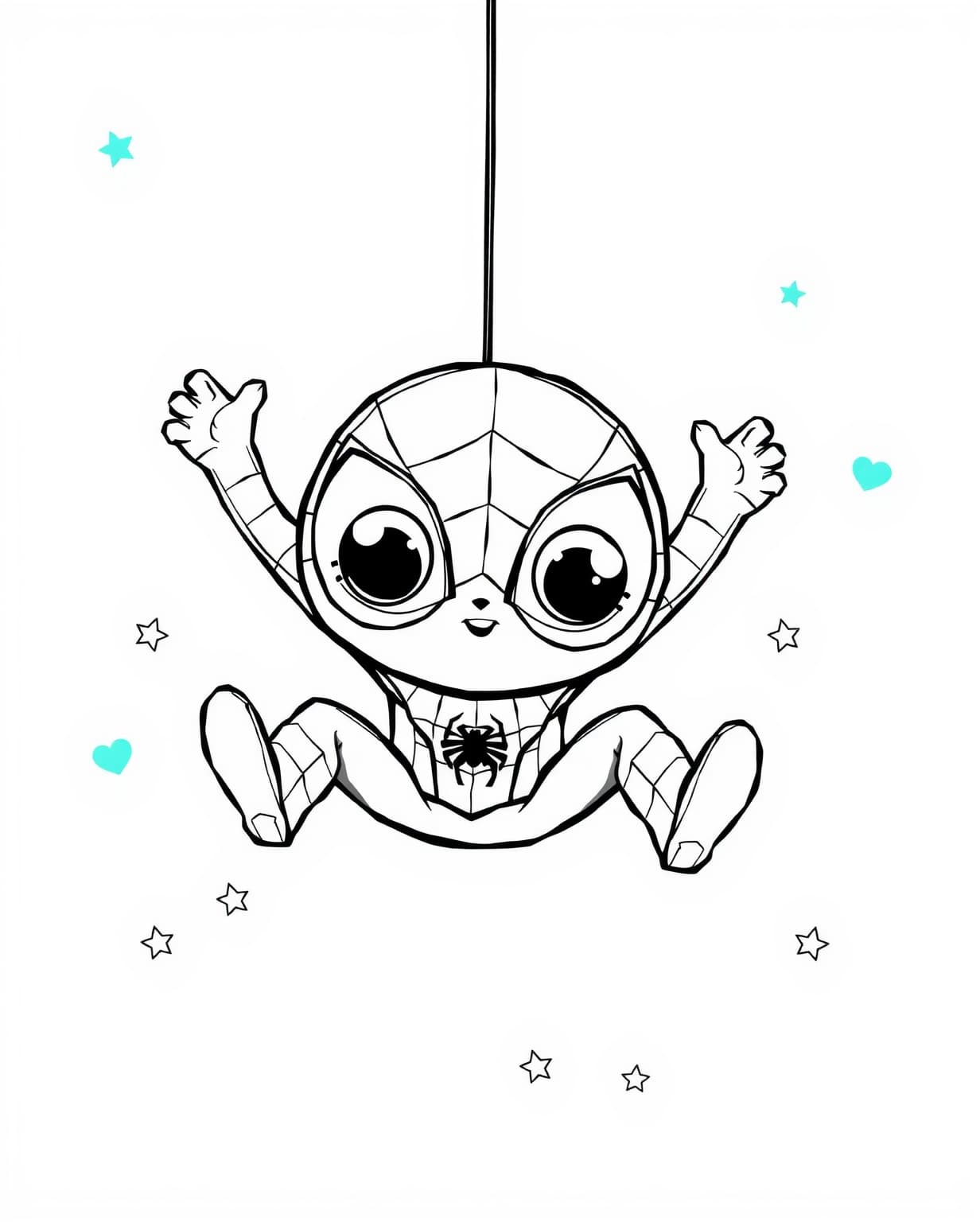 Cute Spiderman Coloring Page