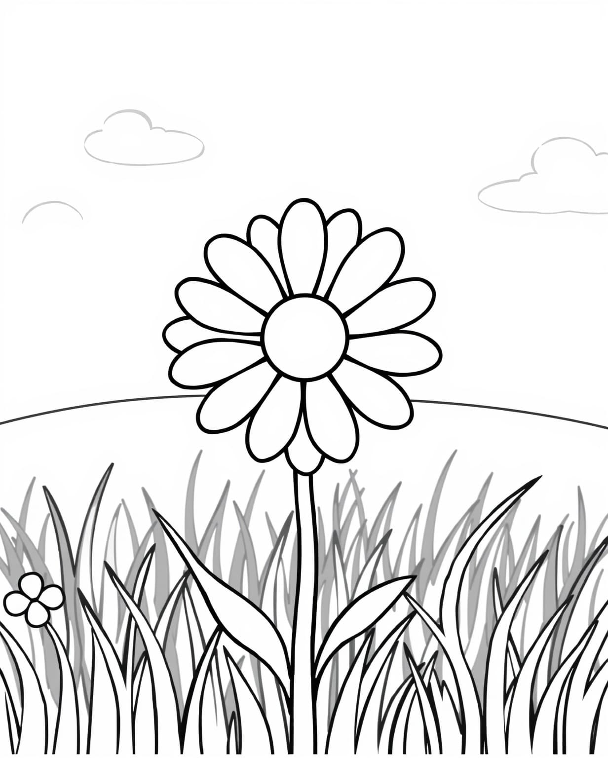 Daisy in the Meadow Coloring Page