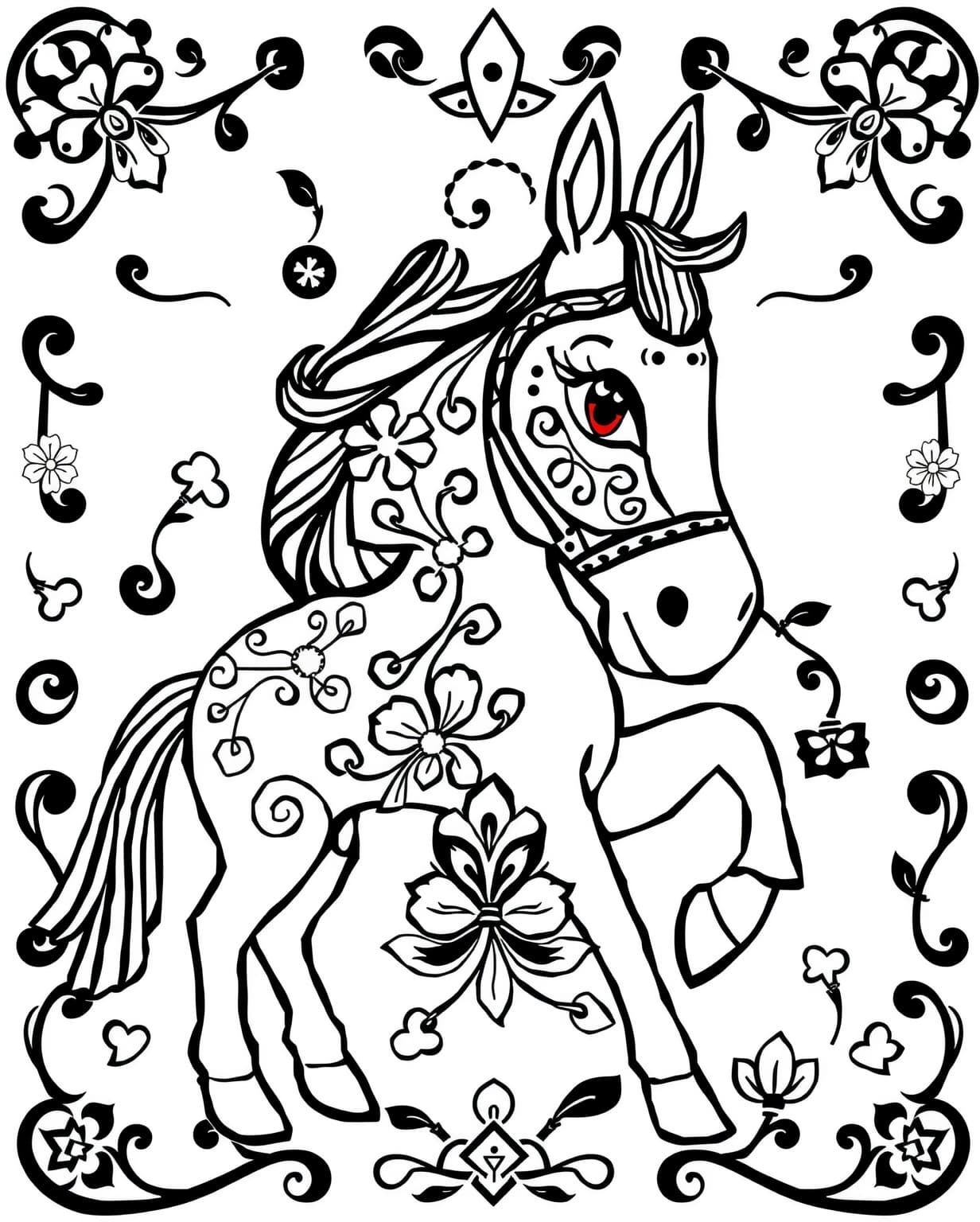 Dala Horse Coloring Page