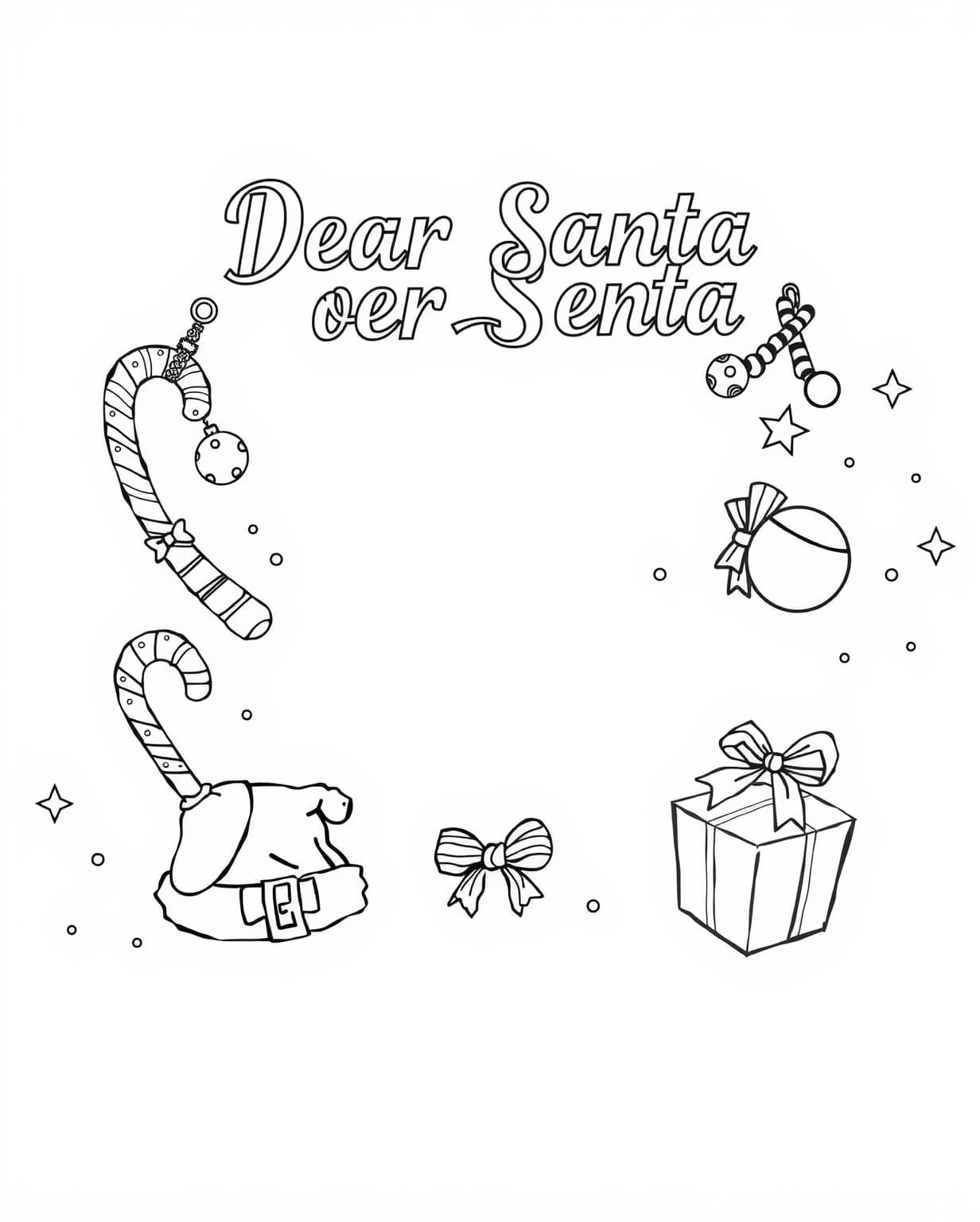 Dear Santa Coloring Page