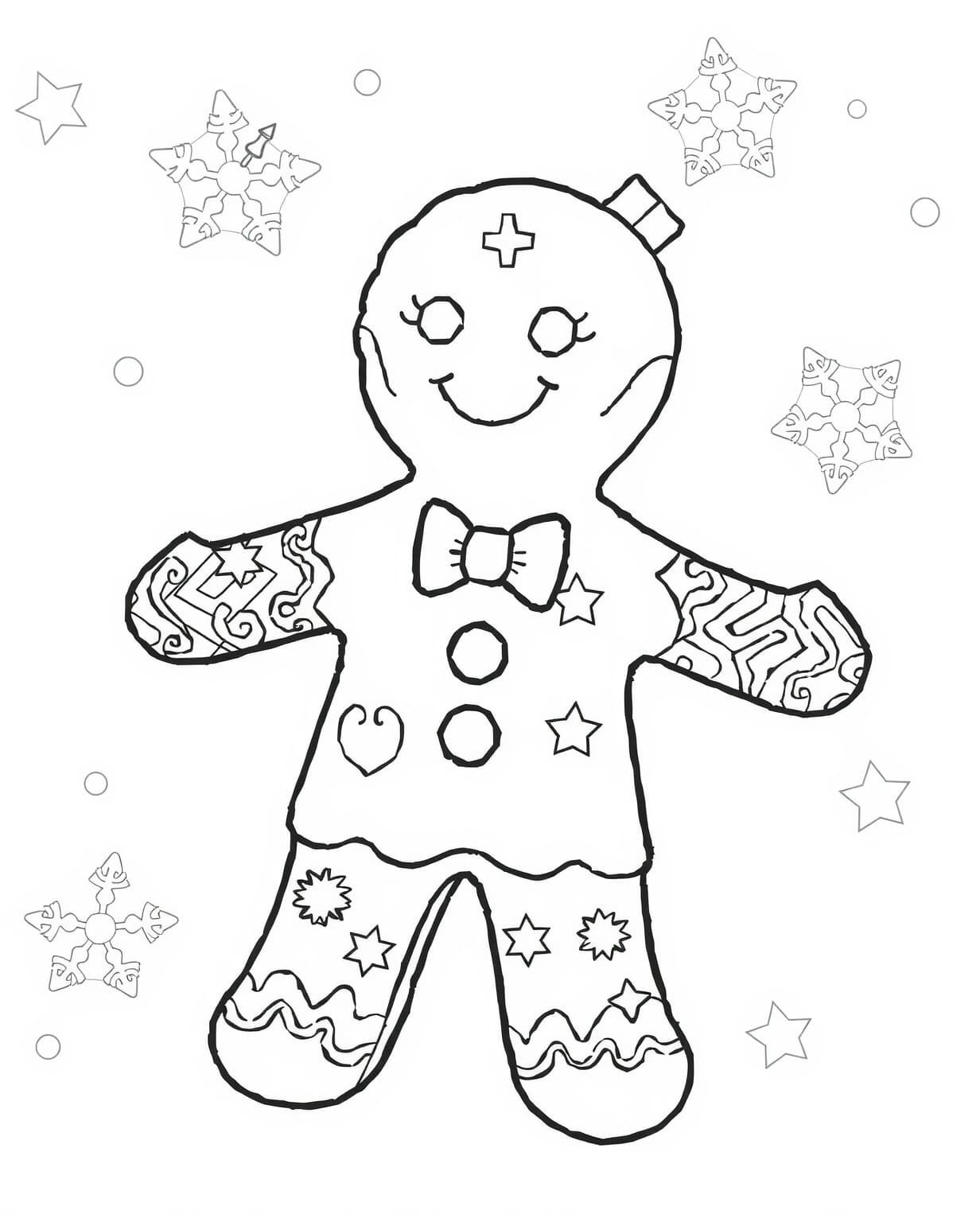 Decorated Gingerbread Man Coloring Page