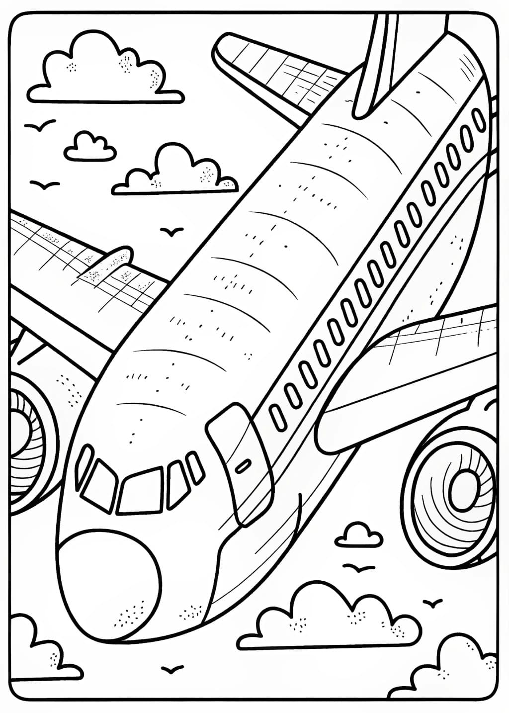 Detailed Airplane Coloring Page