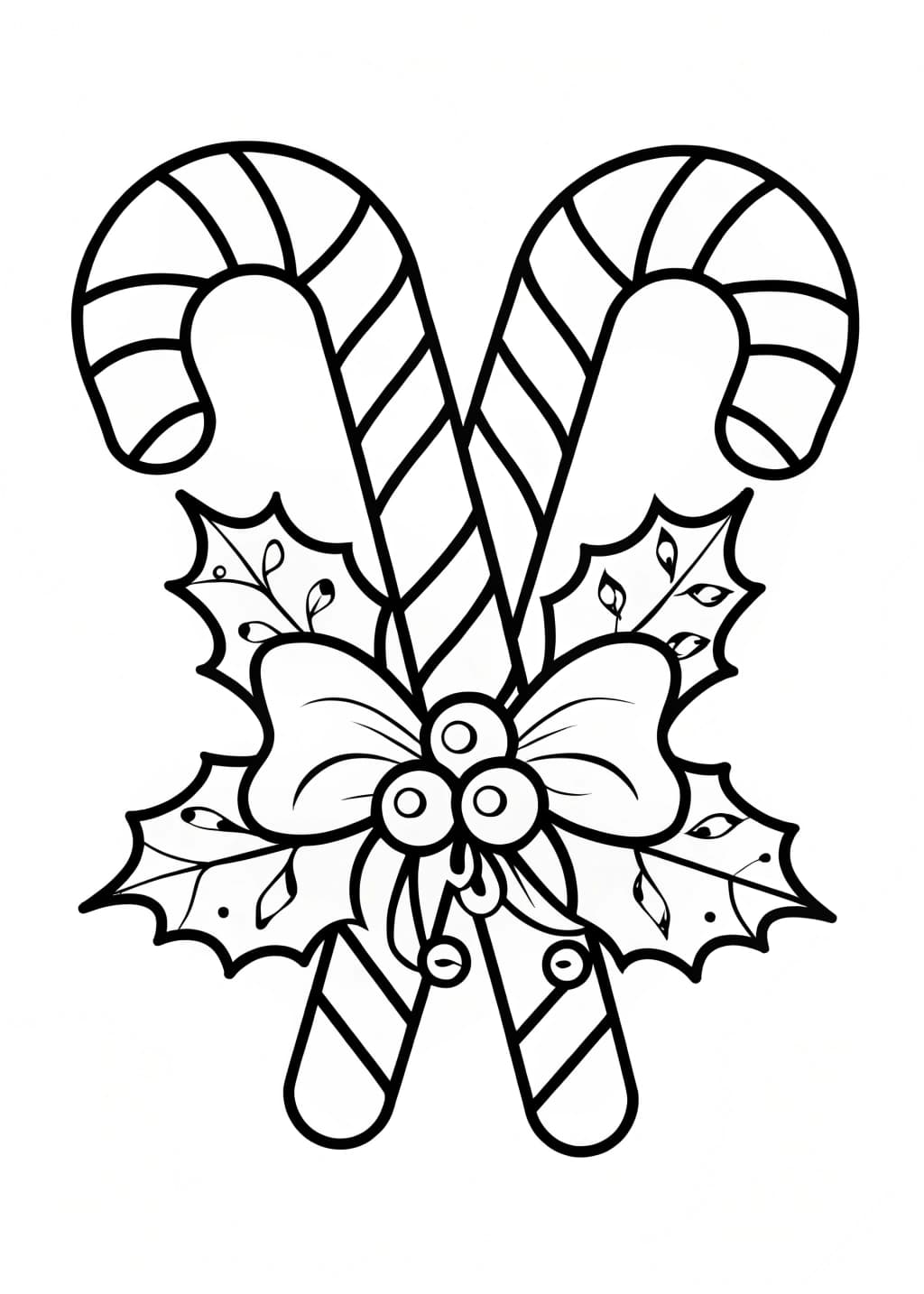 Detailed Candy Cane Coloring Page