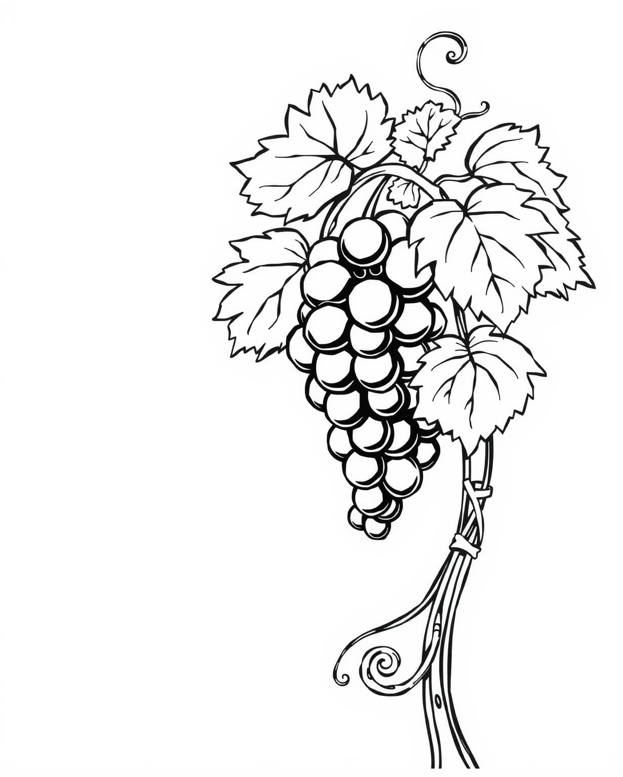 Detailed Grape Vine Coloring Page