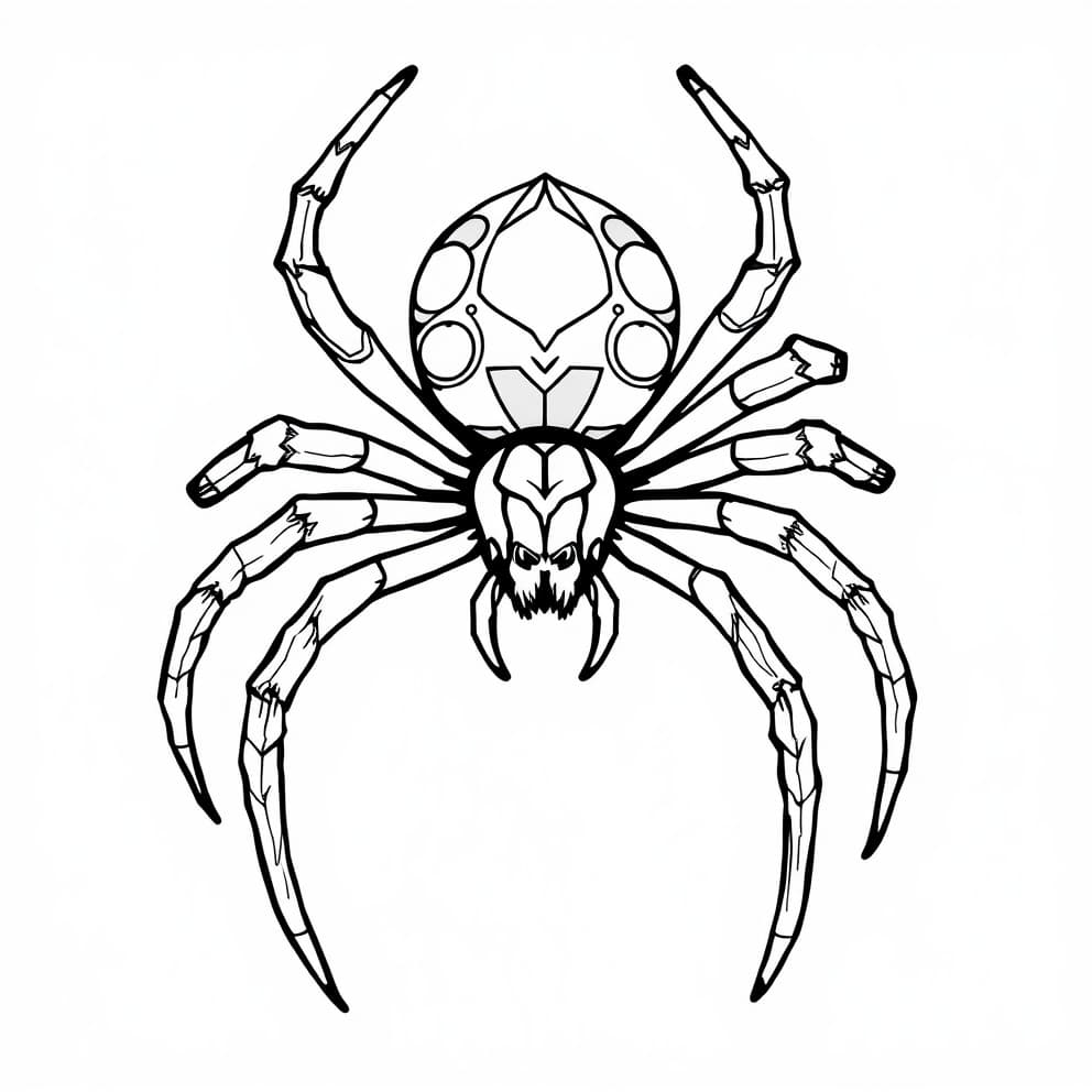 Detailed Spider Coloring Page
