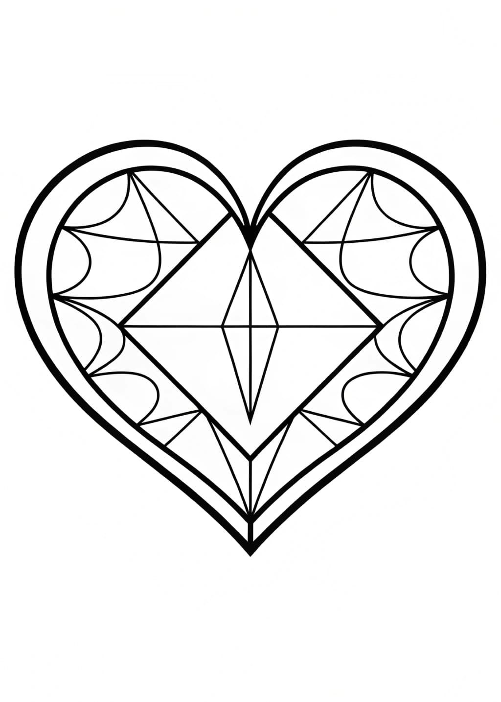 Diamond Heart Coloring Page