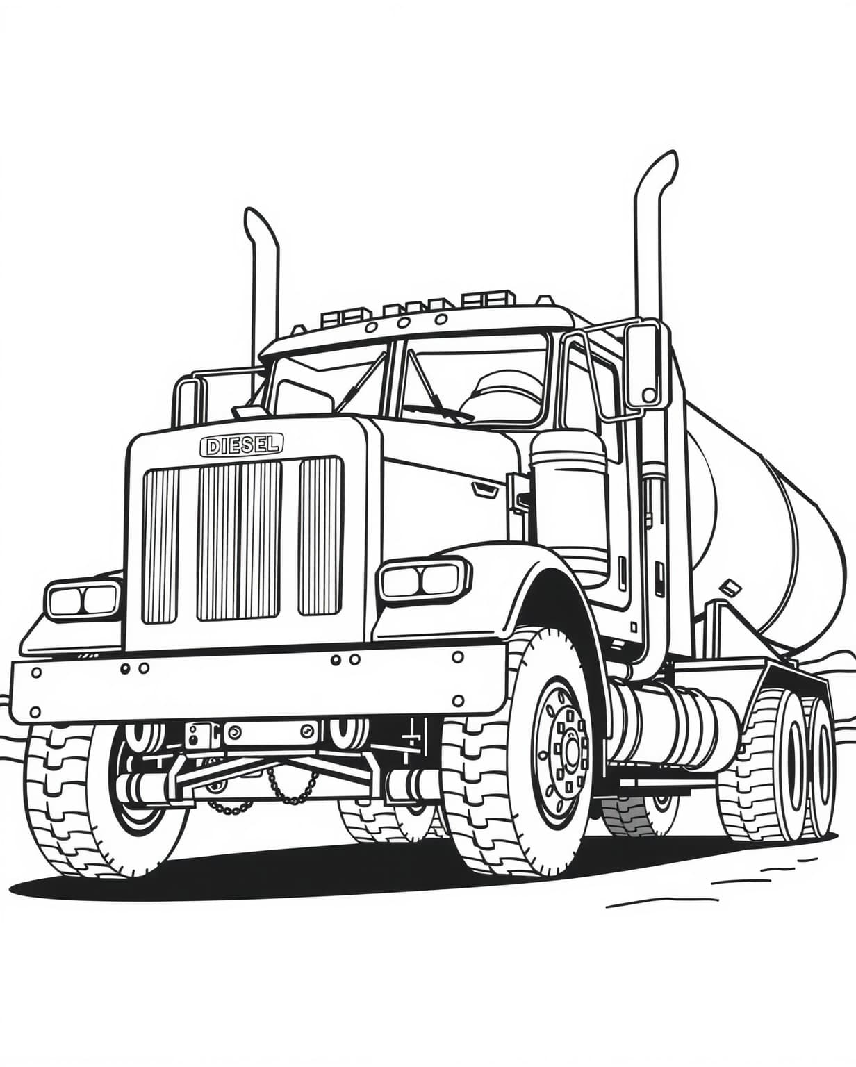Diesel Truck Coloring Page