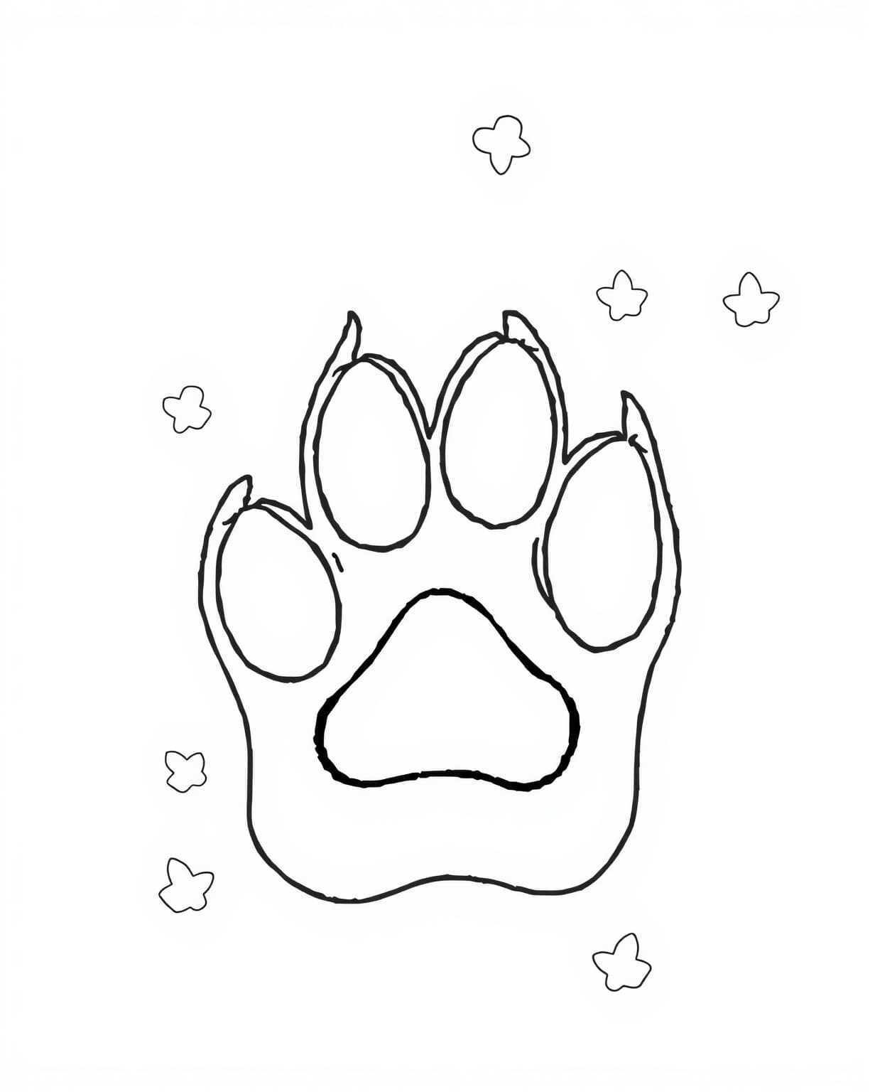 Dog Paw Print Coloring Page