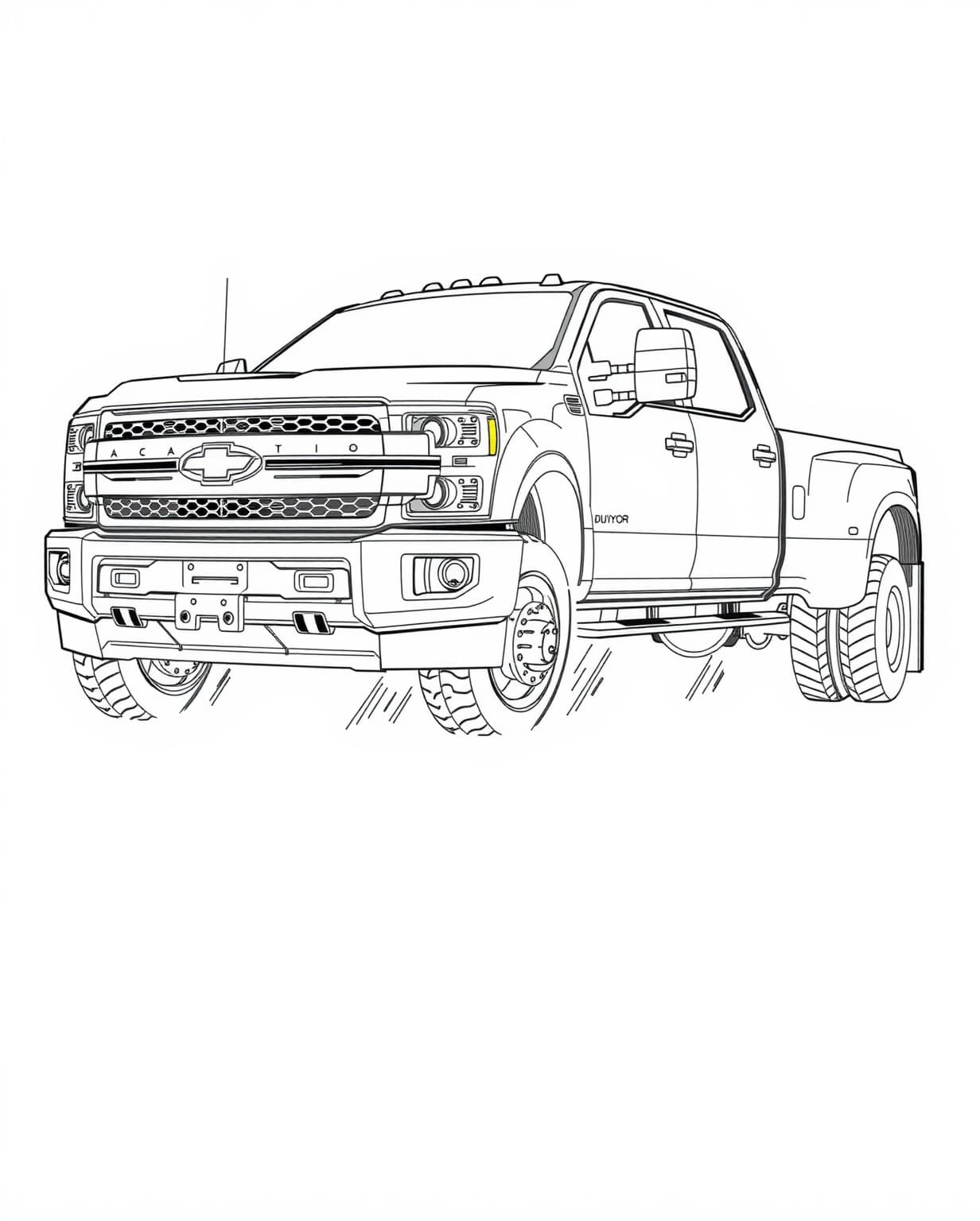 Dually Truck Coloring Page