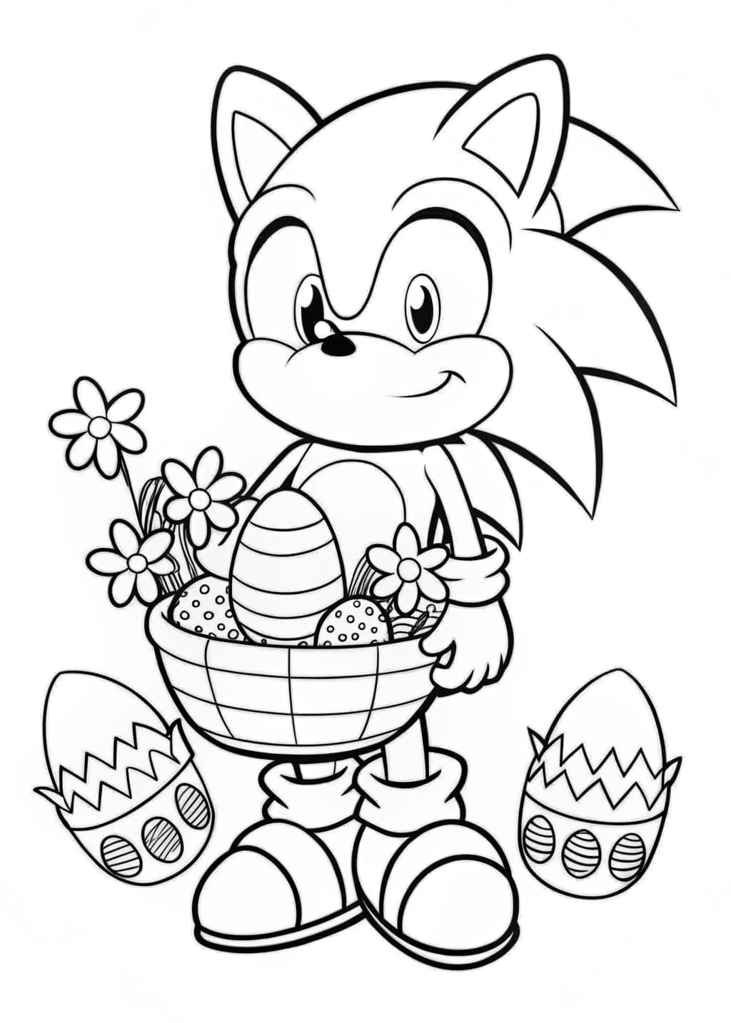 Easter Sonic Coloring Page
