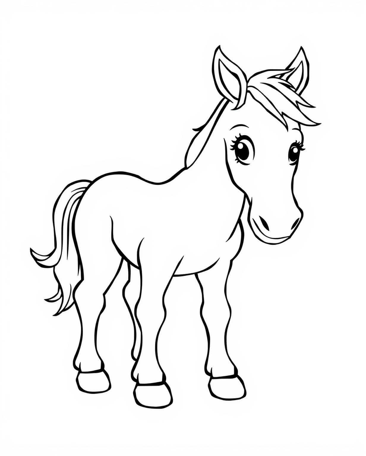 Easy Baby Horse Coloring Page