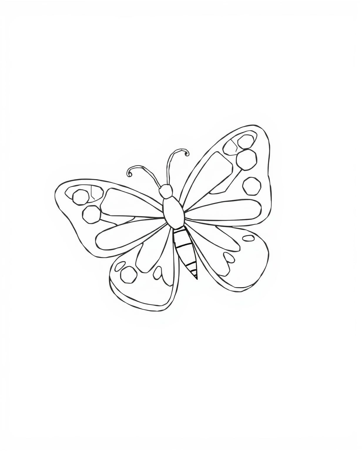 Easy Butterfly Coloring Page