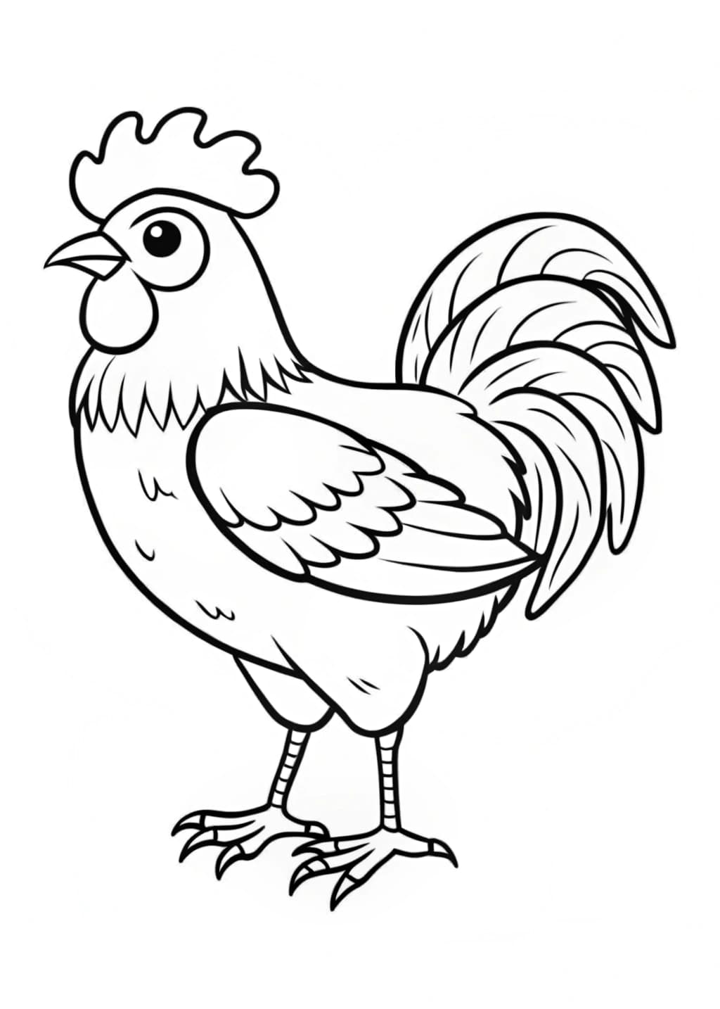 Easy Chicken Coloring Page