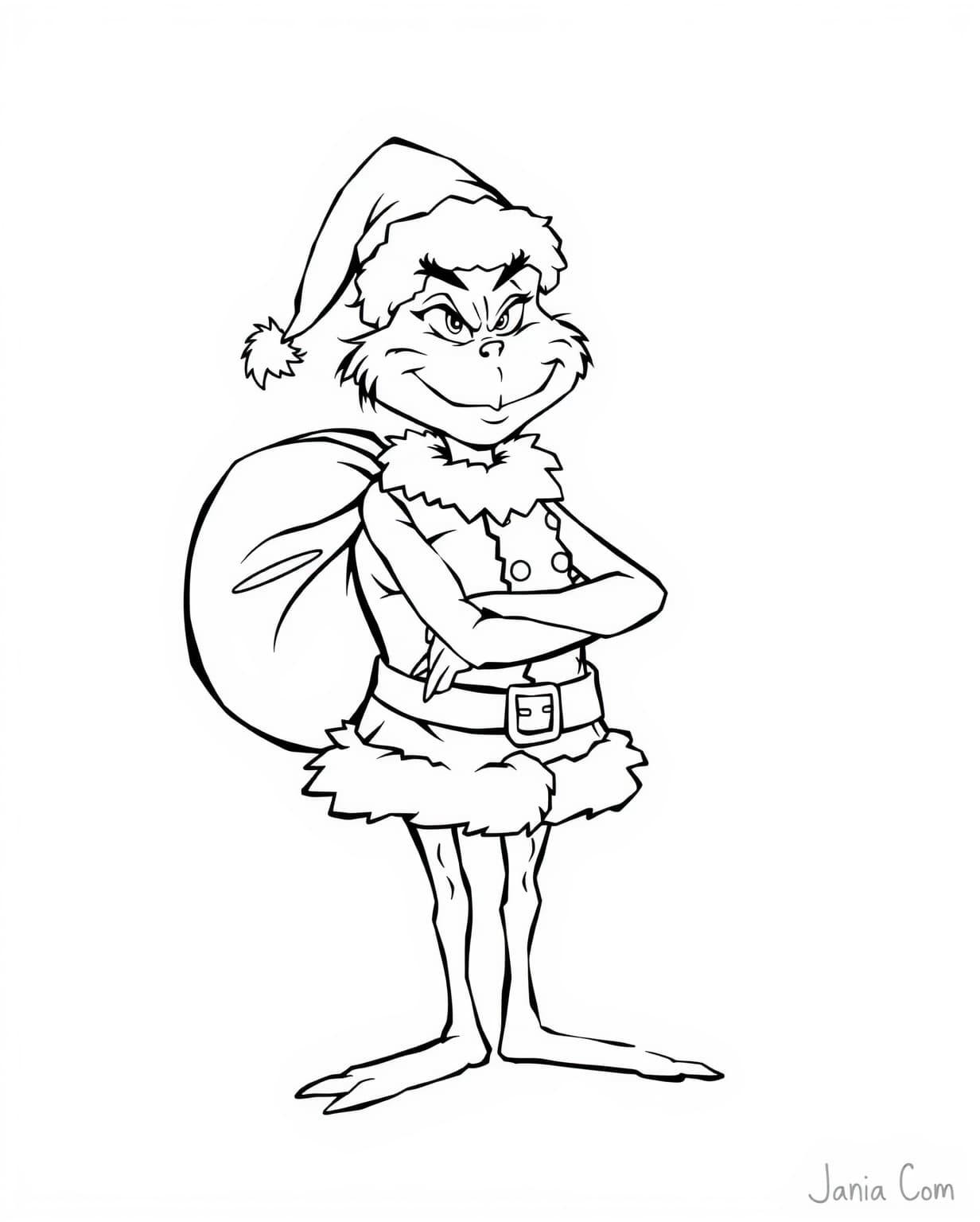 Easy Grinch Coloring Page