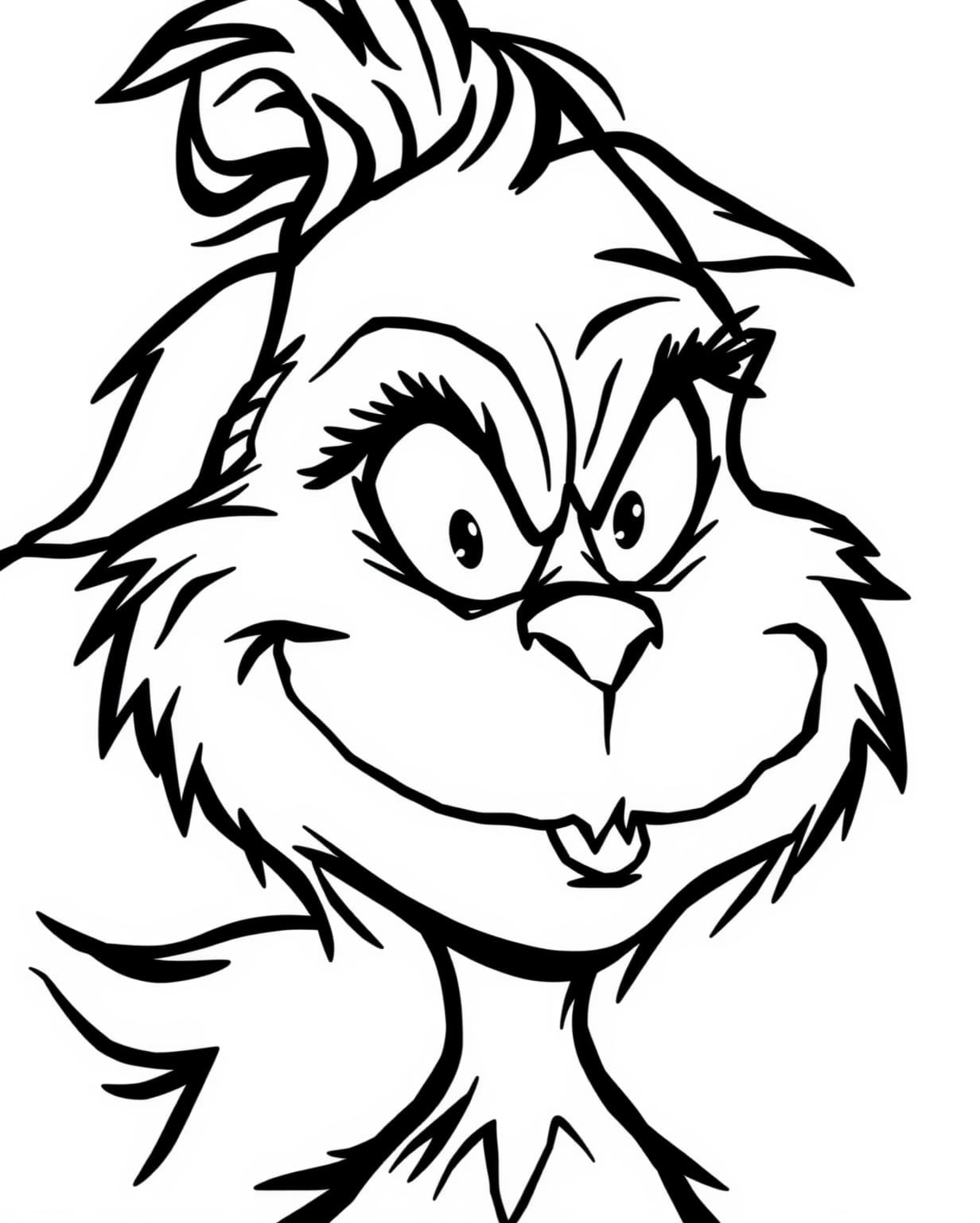 Easy Grinch Outline Coloring Page