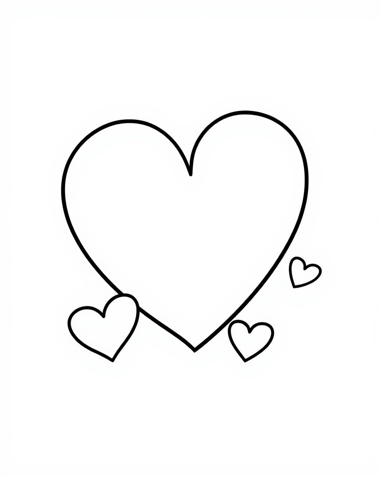 Easy Heart Coloring Page