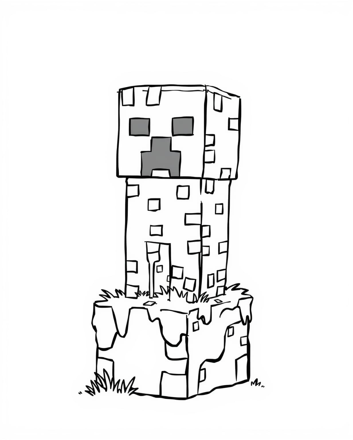 Easy Minecraft Coloring Page