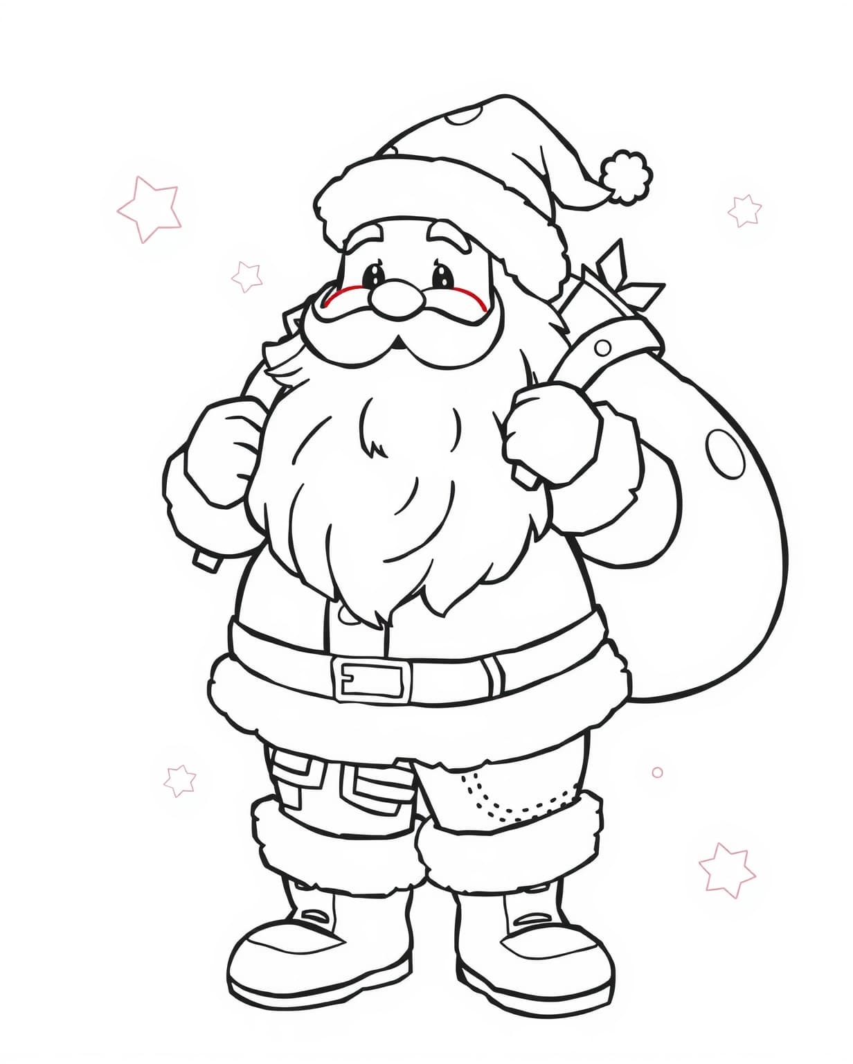 Easy Santa Coloring Page for Kids