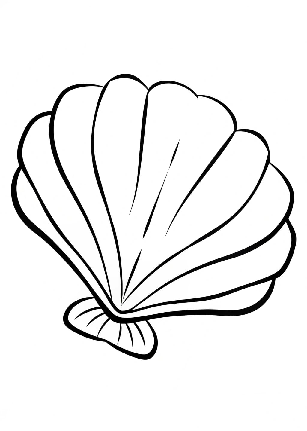 Easy Seashell Coloring Page