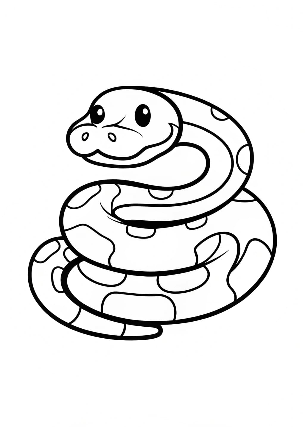 Easy Snake Coloring Page