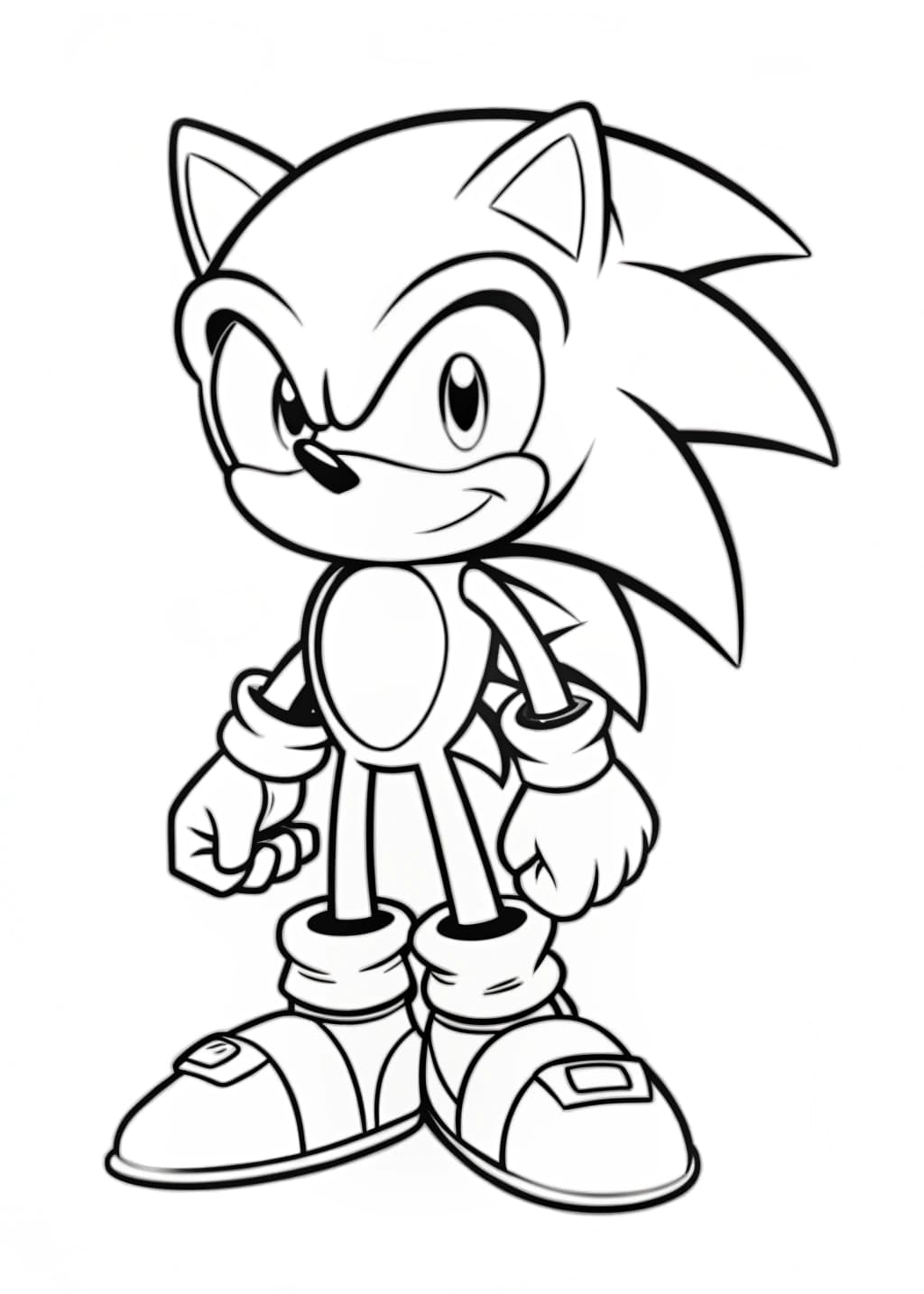 Easy Sonic Coloring Page For Kids