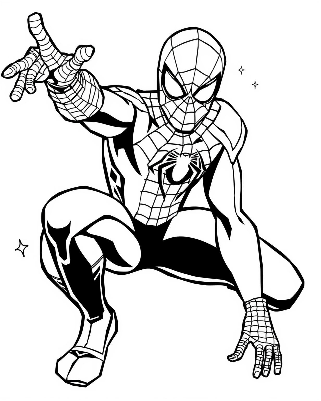 Easy Spiderman Coloring Page