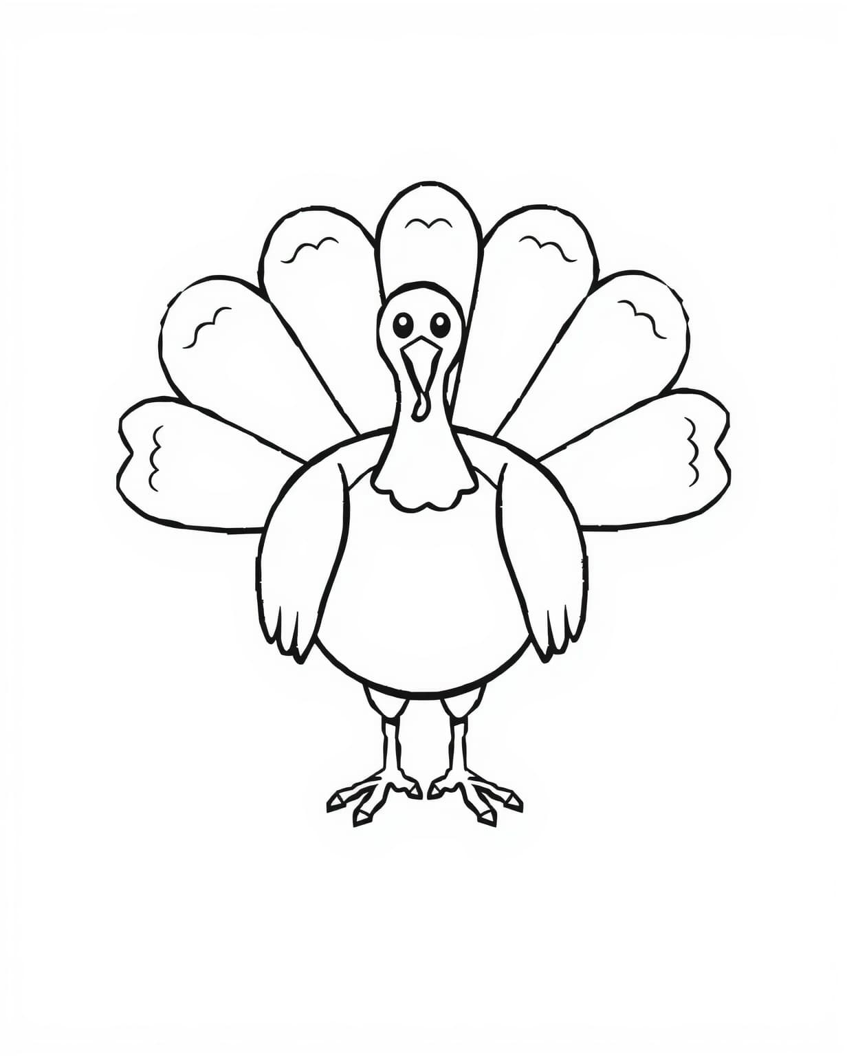 Easy Turkey Coloring Page