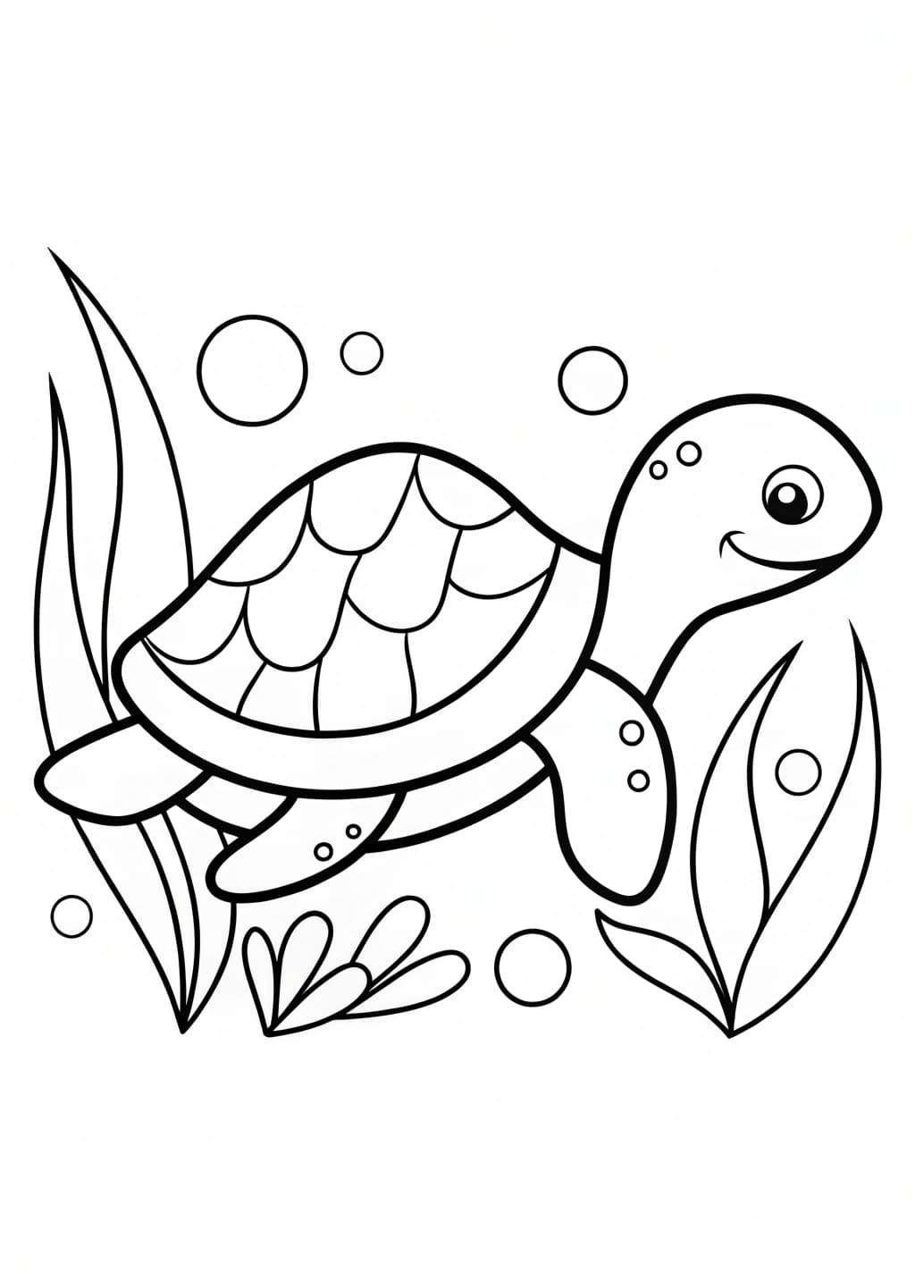 Easy Turtle Coloring Page