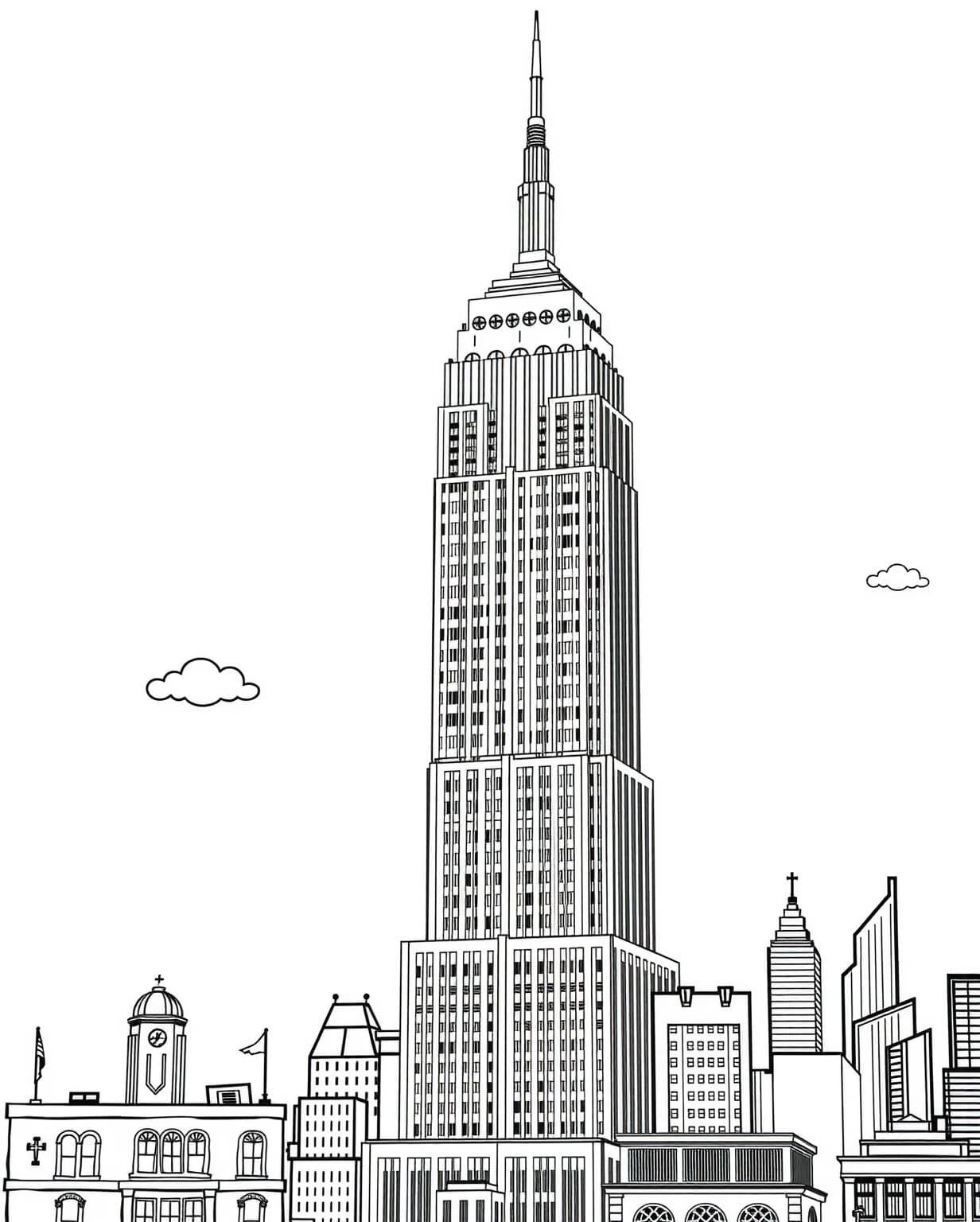Empire State Building Coloring Page