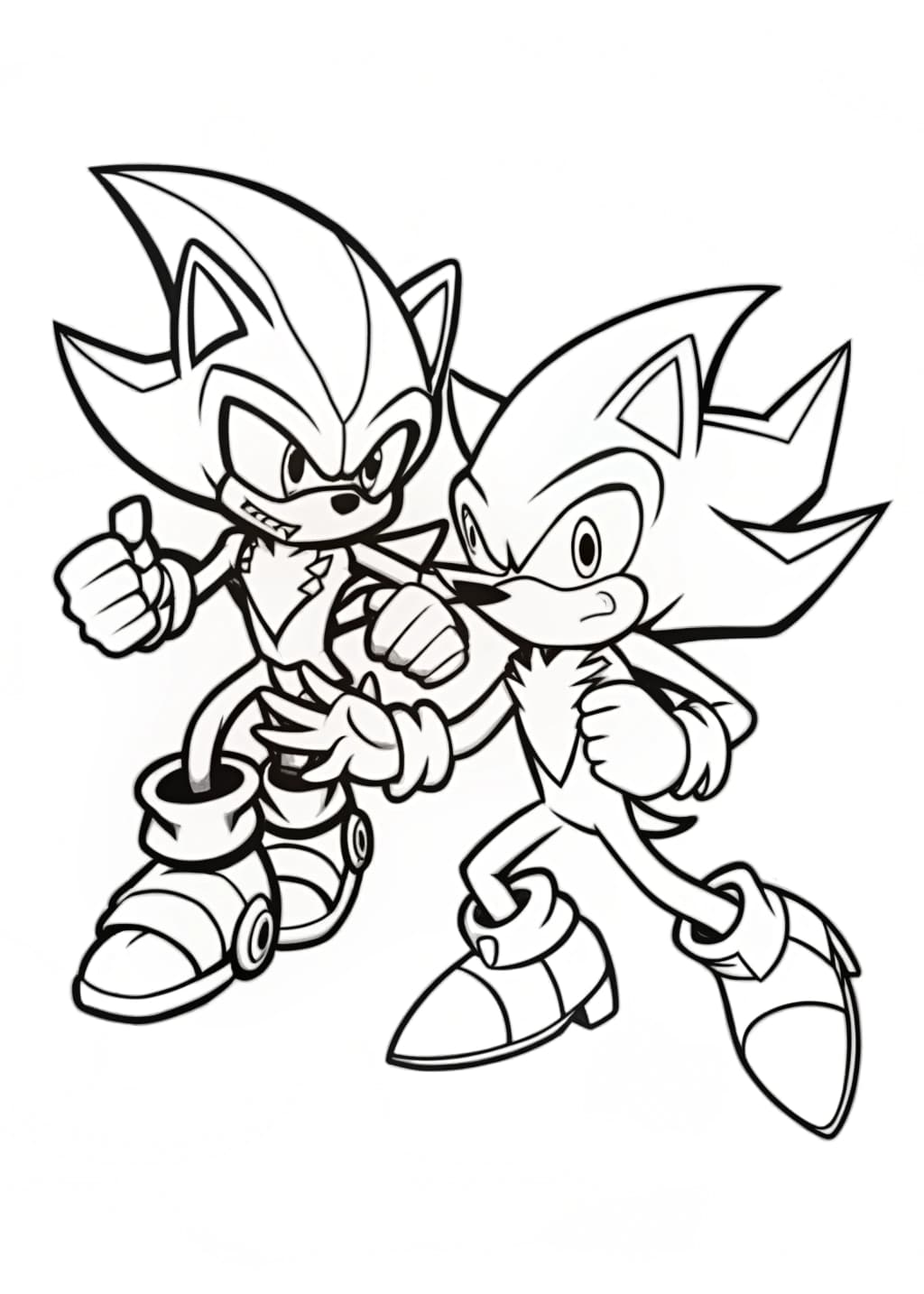 Epic Sonic Vs Shadow Coloring Page