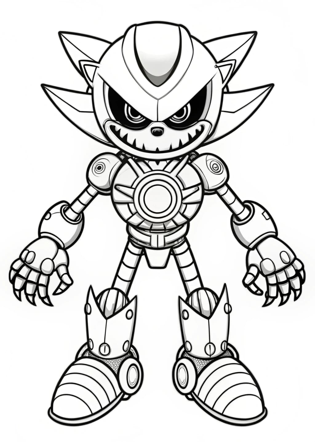 Evil Metal Sonic Coloring Sheet