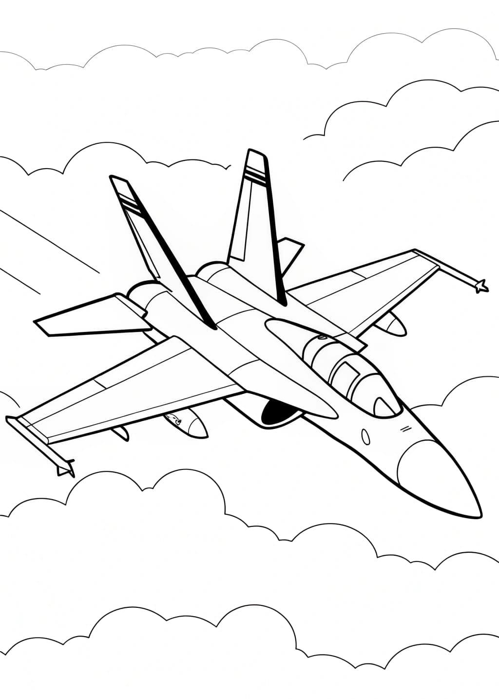 F-18 Fighter Jet Coloring Page