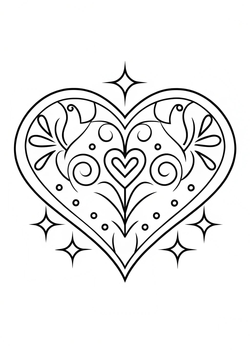 Fancy Heart Coloring Page