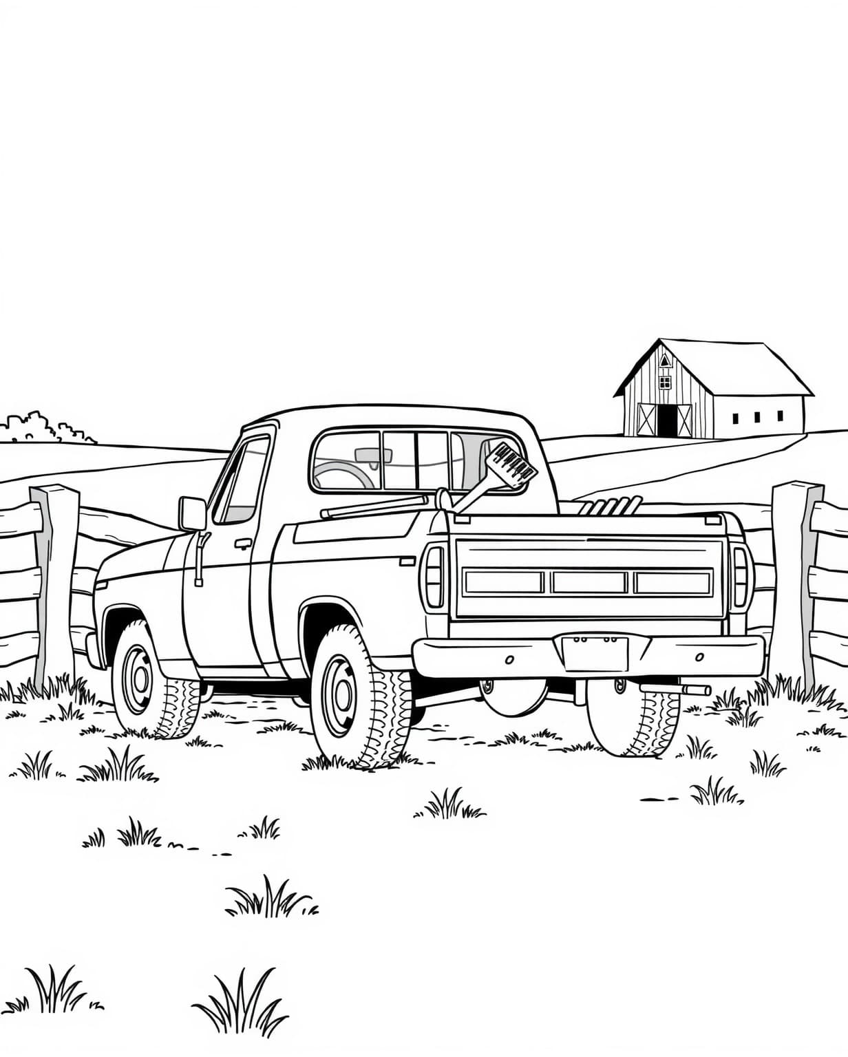 Farmer Pickup Coloring Page
