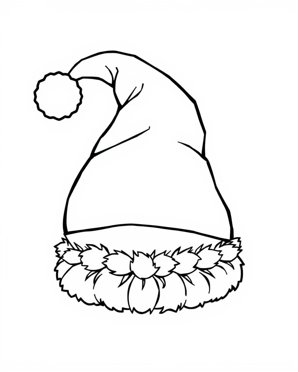 Festive Santa Hat Coloring Page
