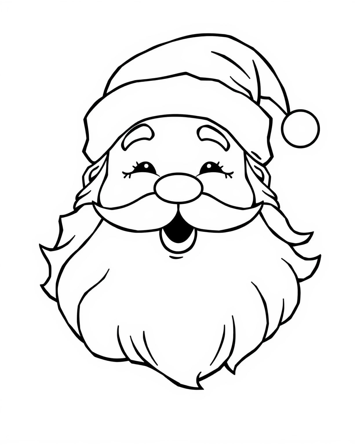Festive Santa Head Coloring Page