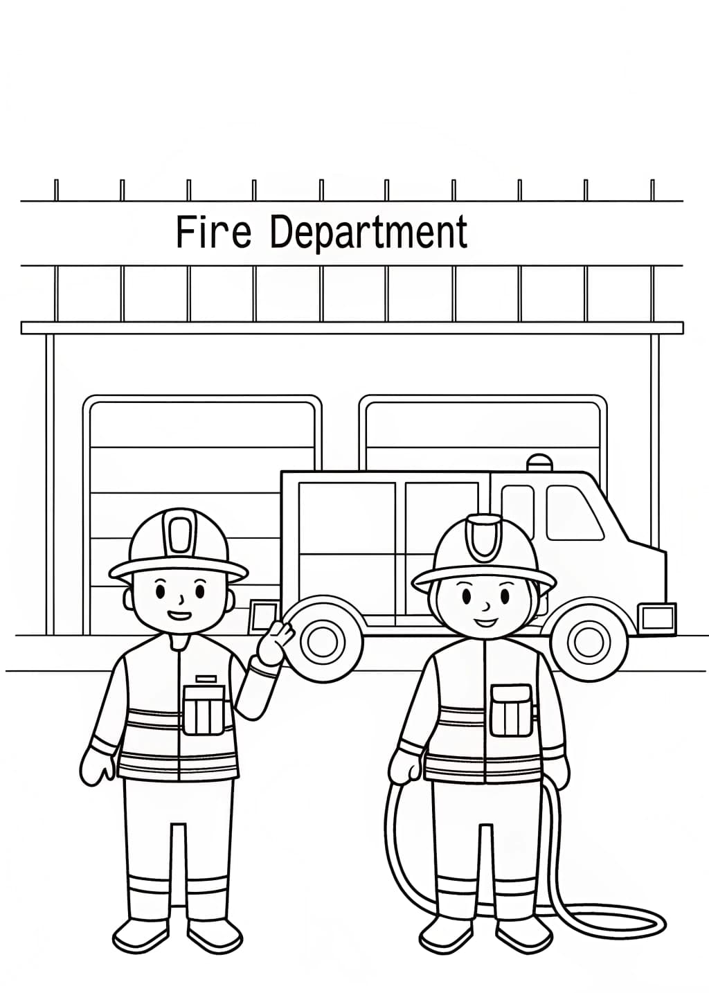 Fire Department Coloring Page