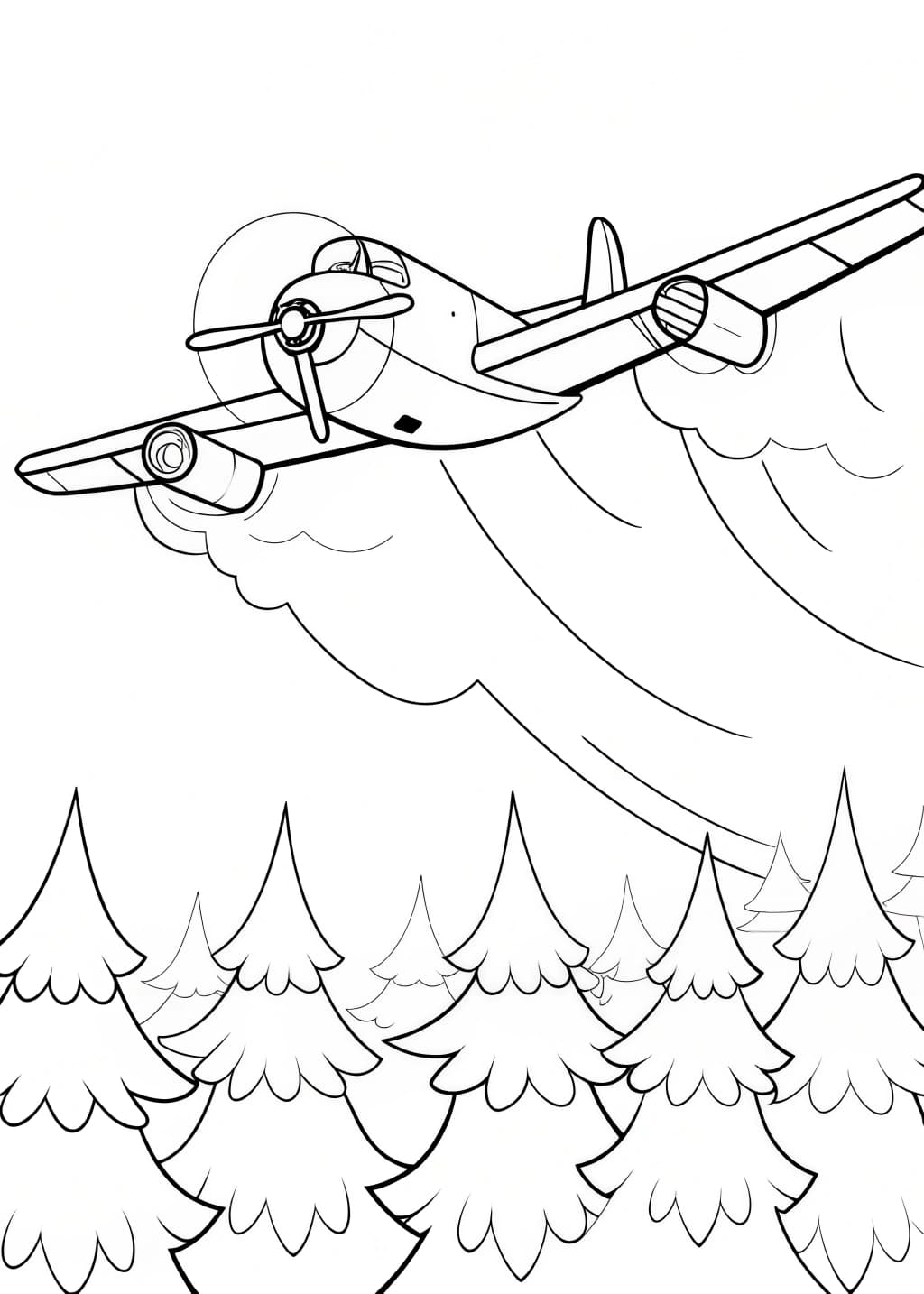 Fire Plane Coloring Page