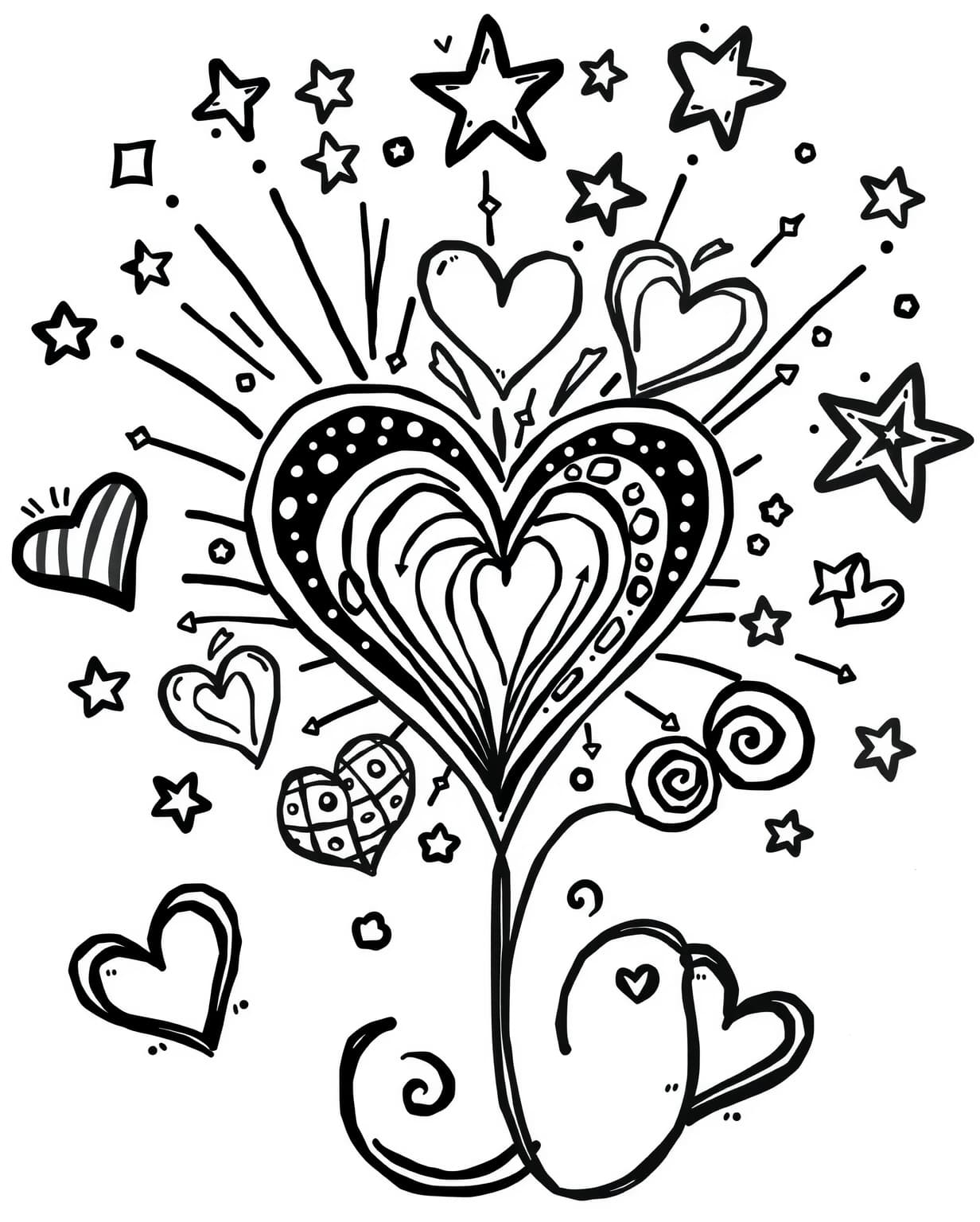 Fireworks Of Love Coloring Page