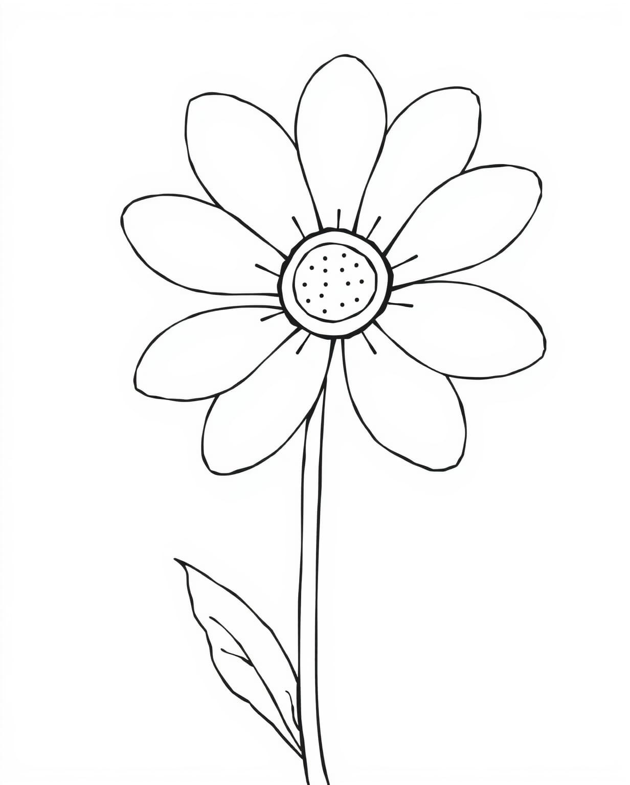 Flower Coloring Page for Girls