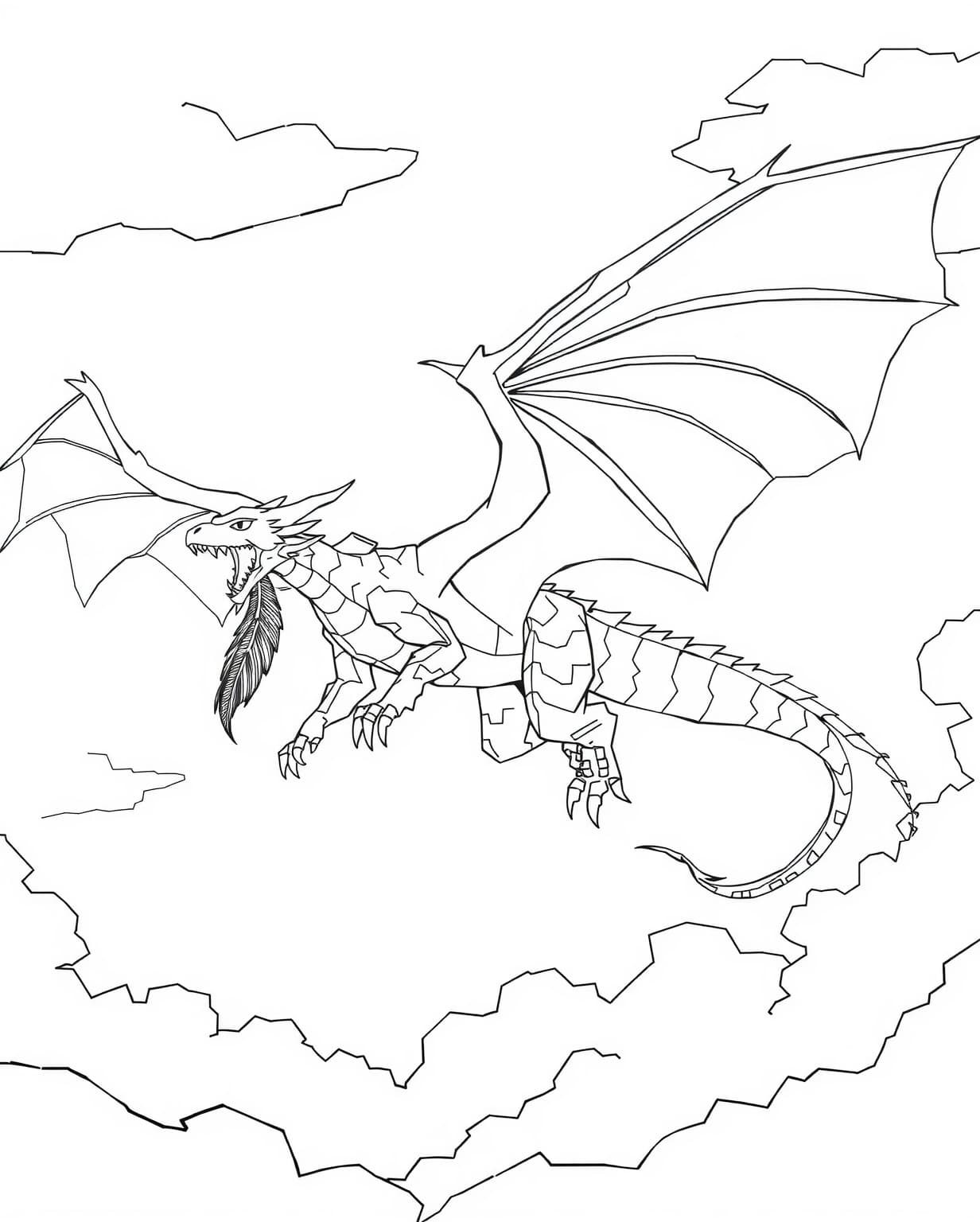 Flying Dragon Coloring Page