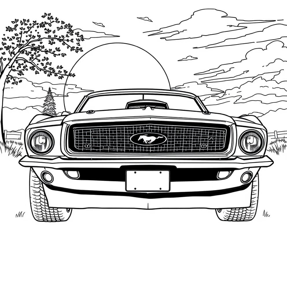 Ford Mustang 1969 Coloring Page