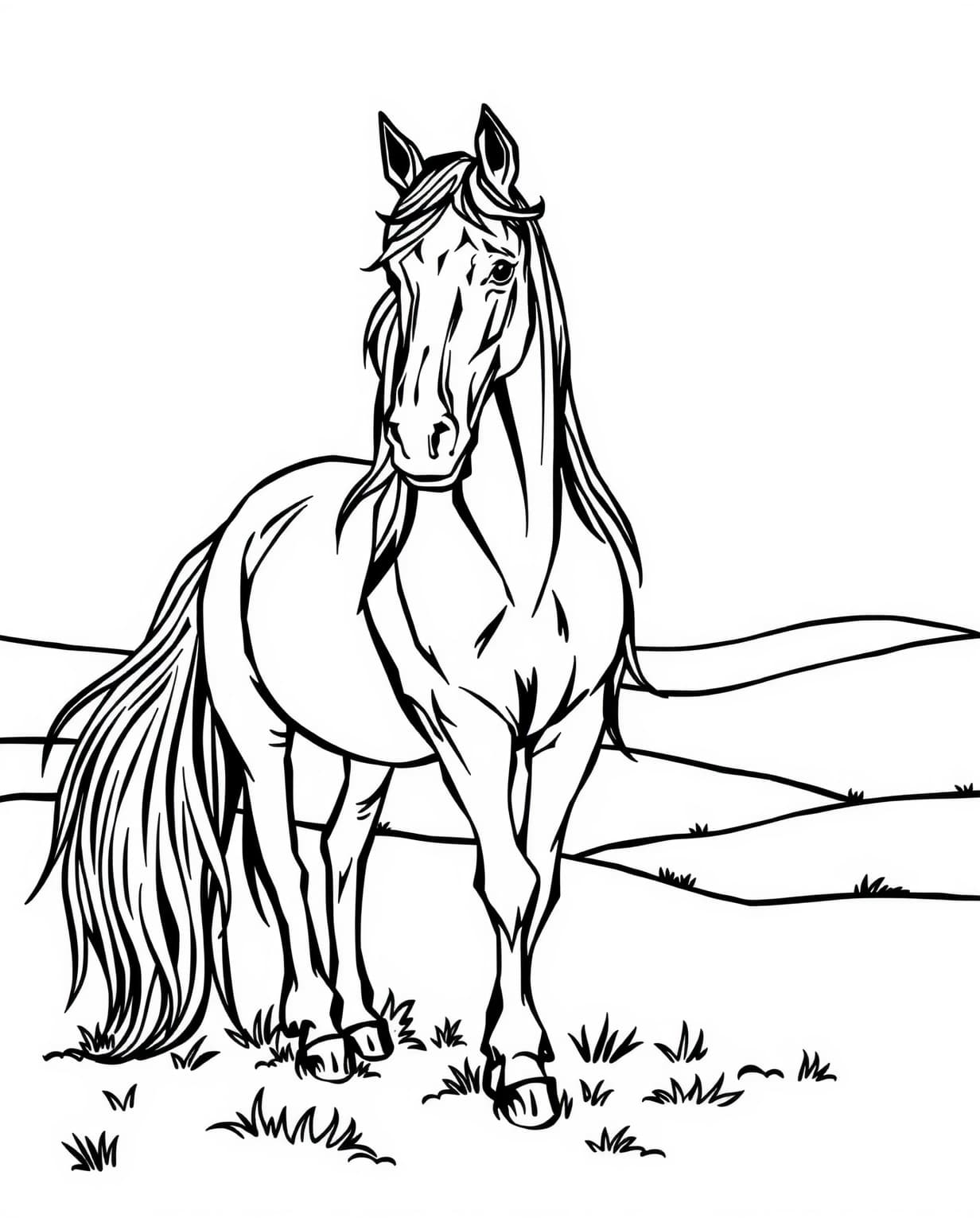 Friesian Horse Coloring Page