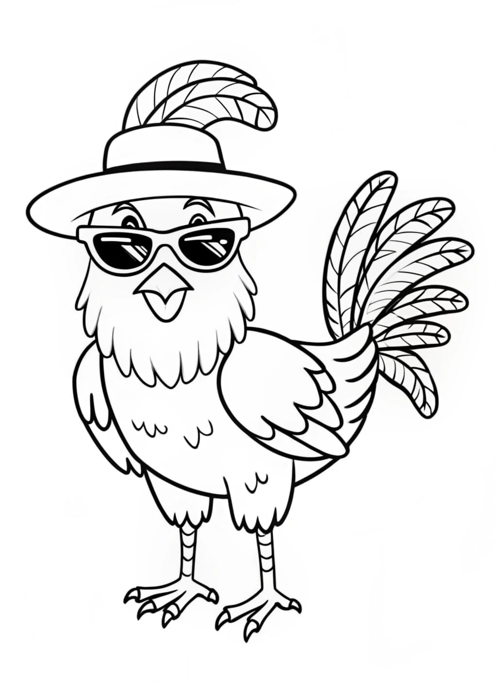 Funny Chicken Coloring Page