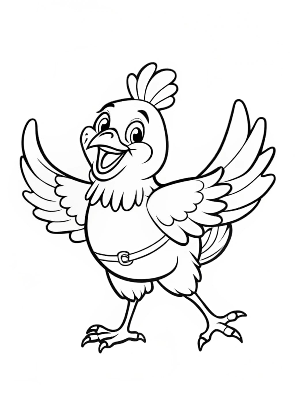 Funny Dancing Chicken Coloring Page