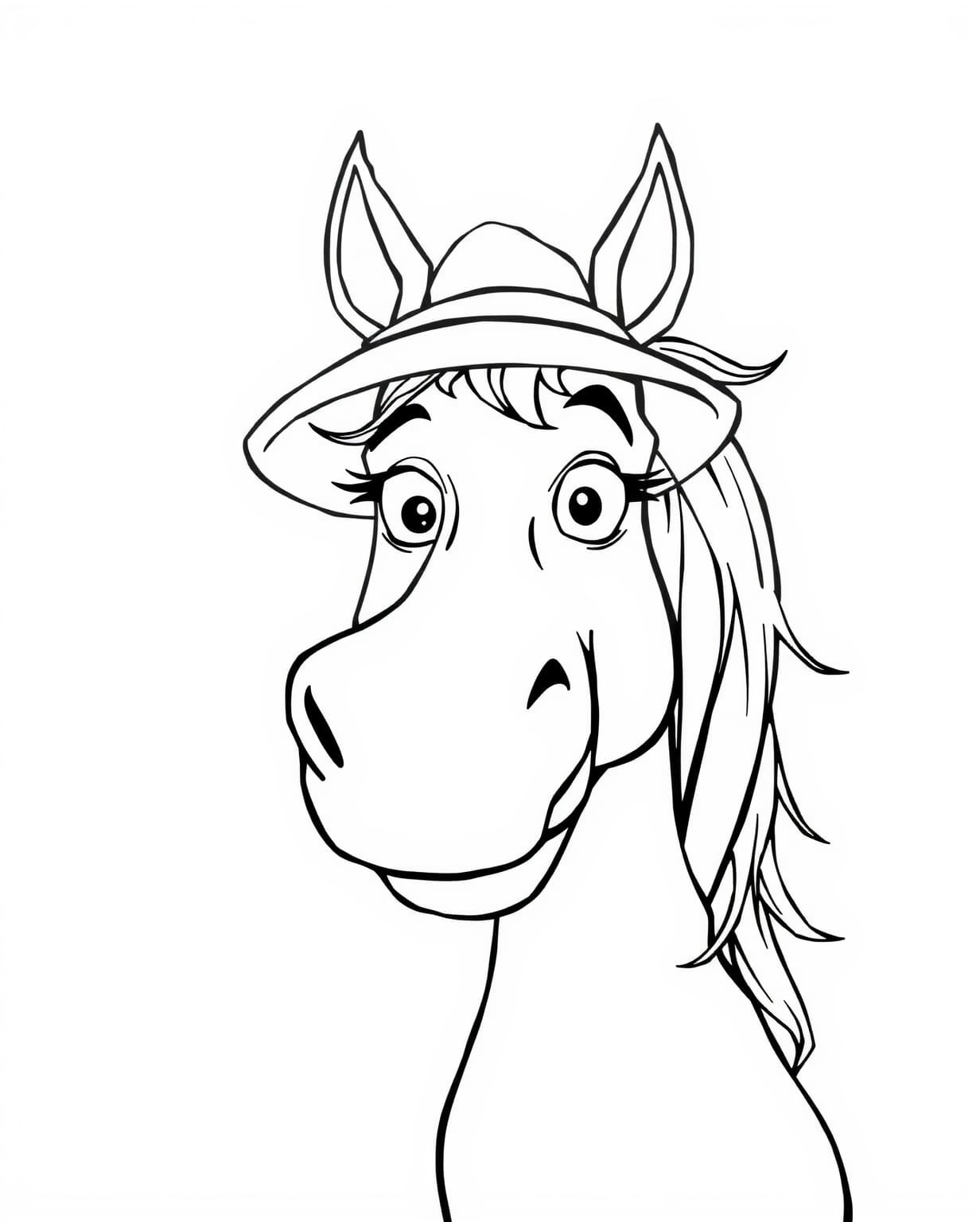 Funny Horse Coloring Sheet
