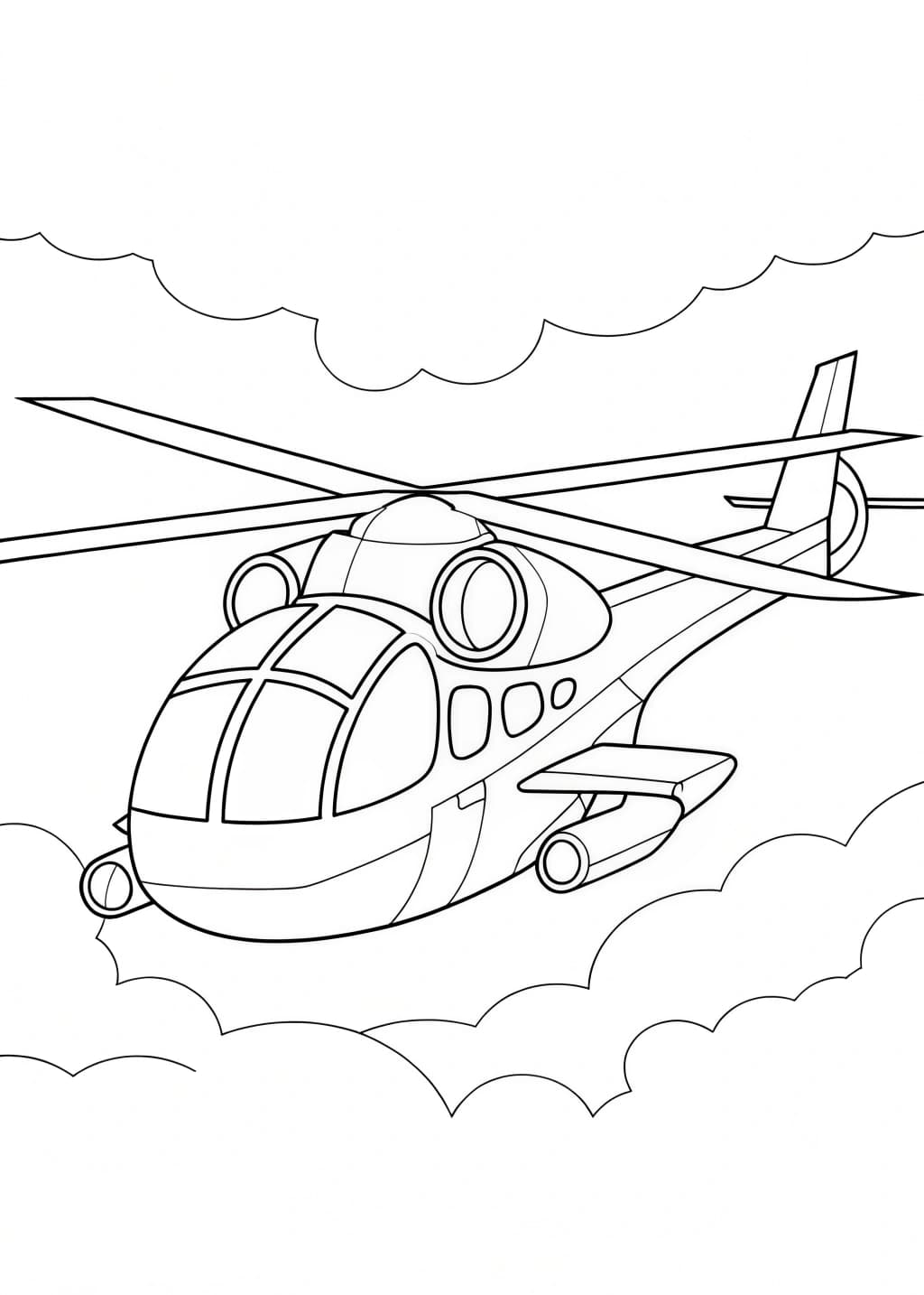 Futuristic Helicopter Coloring Page