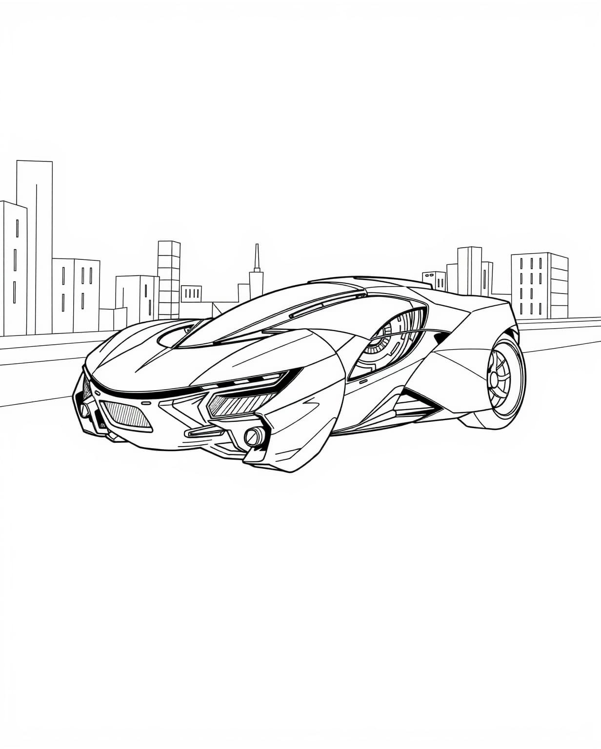 Futuristic Hover Car Coloring Page